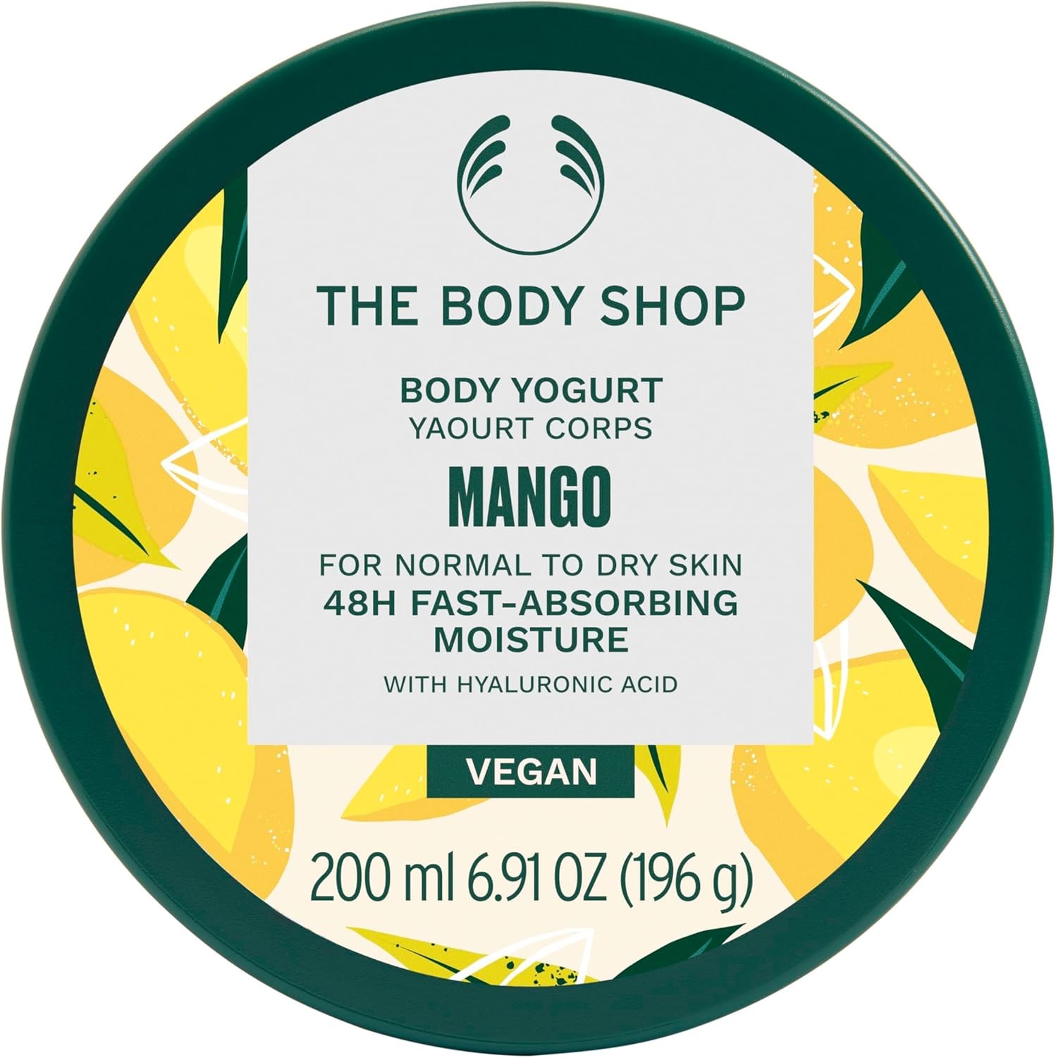 The Body Shop Mango Body Yogurt (1x 200ml), Fast-Absorbing Body Moisturiser, Li
