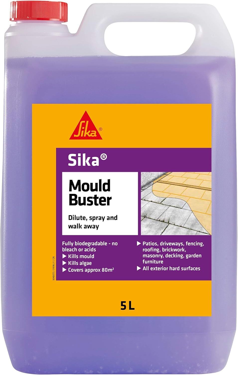 Sika Mould Buster - Removes algae, mold and green growth - 5L - Purple