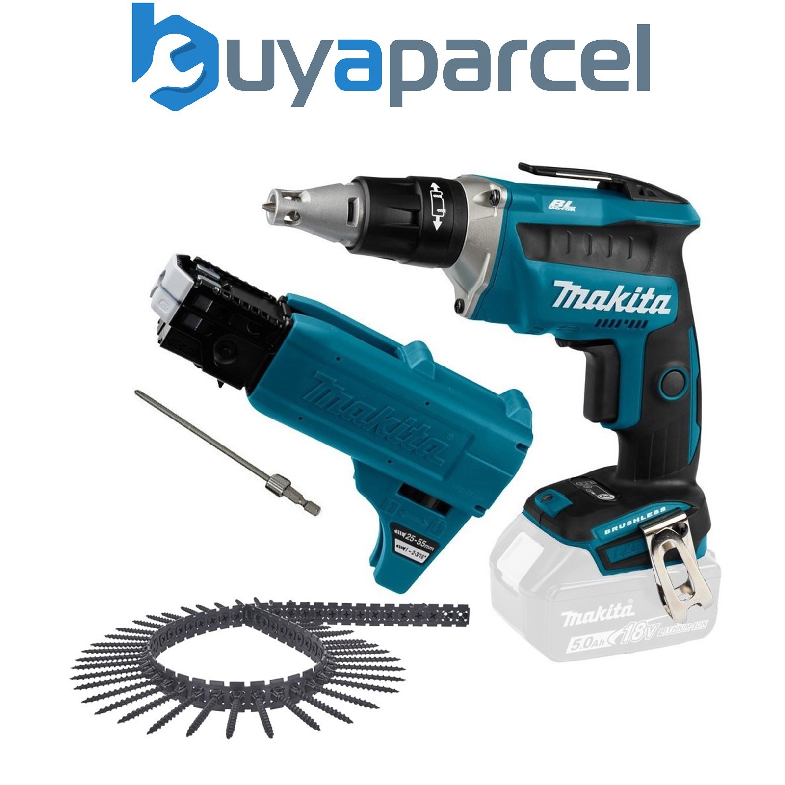 Makita DFS452Z 18v Brushless Drywall Screwgun Autofeed Screwdriver + 1000 Screws