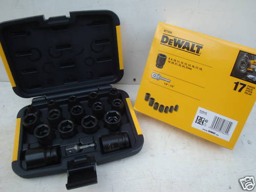 DeWalt DT7506 17PCE 1/2" Drive Metric Impact Wrench Socket Set 6mm-27mm