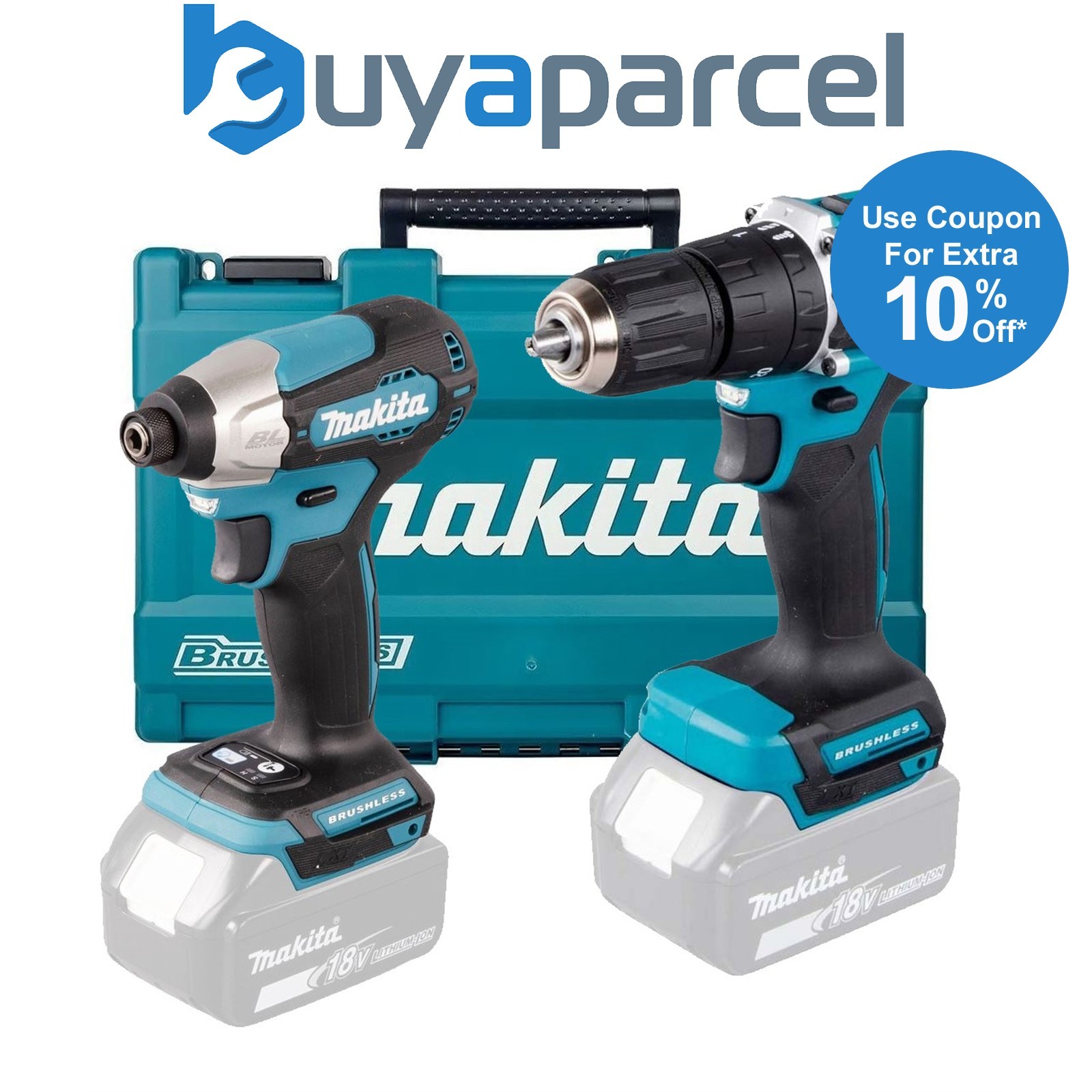 Makita 18v DLX2414 Brushless Kit DHP487 Hammer Drill DTD157 Impact Driver + Case