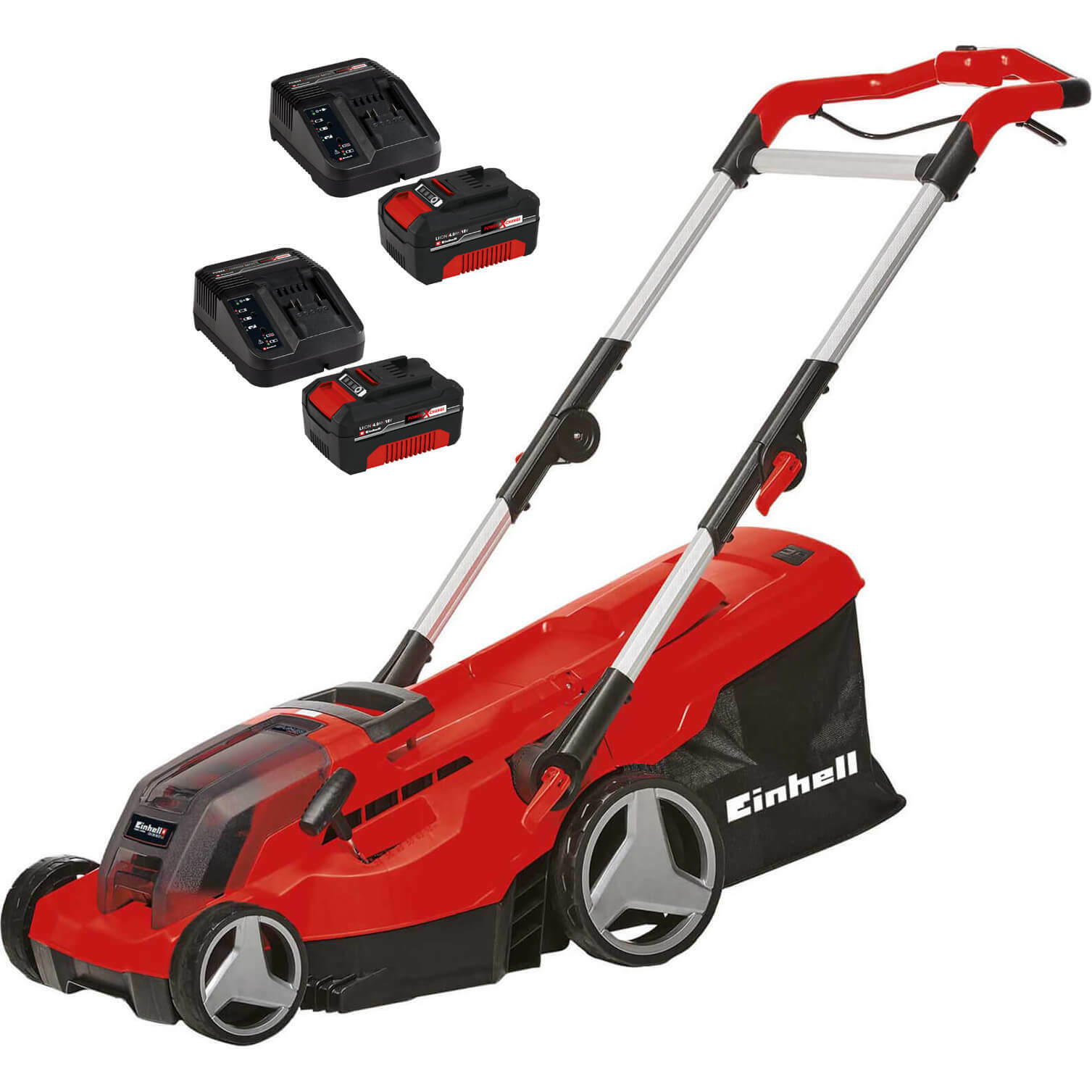 Einhell GE-CM 36/37 Li 36v Cordless Lawnmower 370mm 2 x 4ah Li-ion