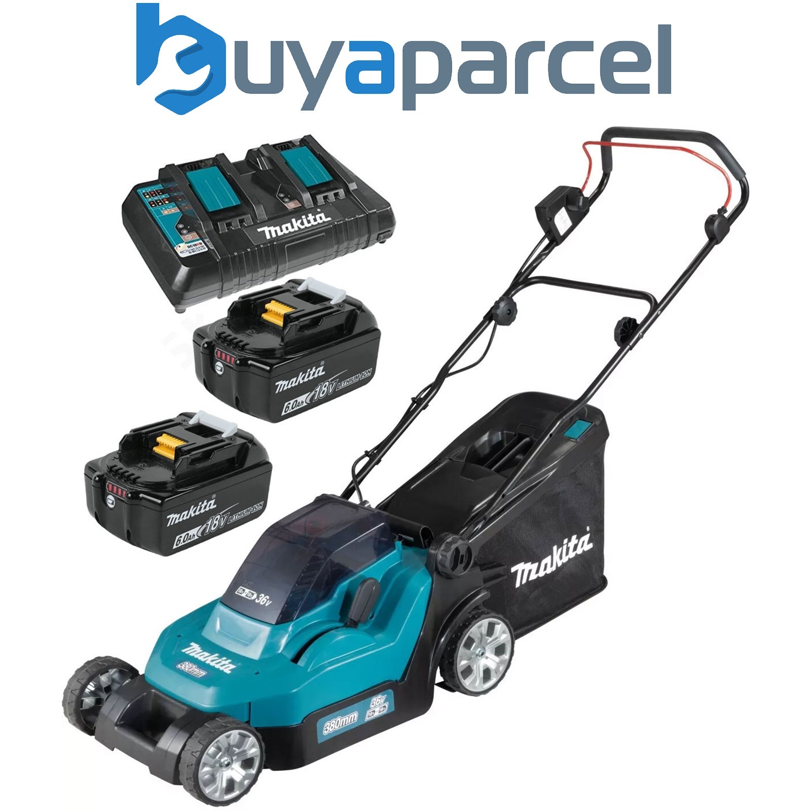 Makita DLM382 18v / 36v LXT Cordless Lithium Battery Lawn Mower 2 x 6.0ah