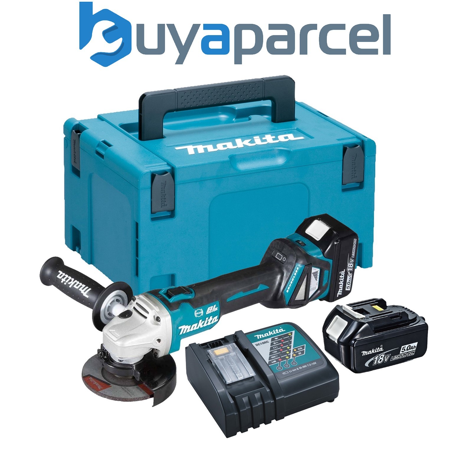 Makita DGA513RTJ 18v Cordless Brushless 125mm Angle Grinder Lithium 2 x 5.0ah