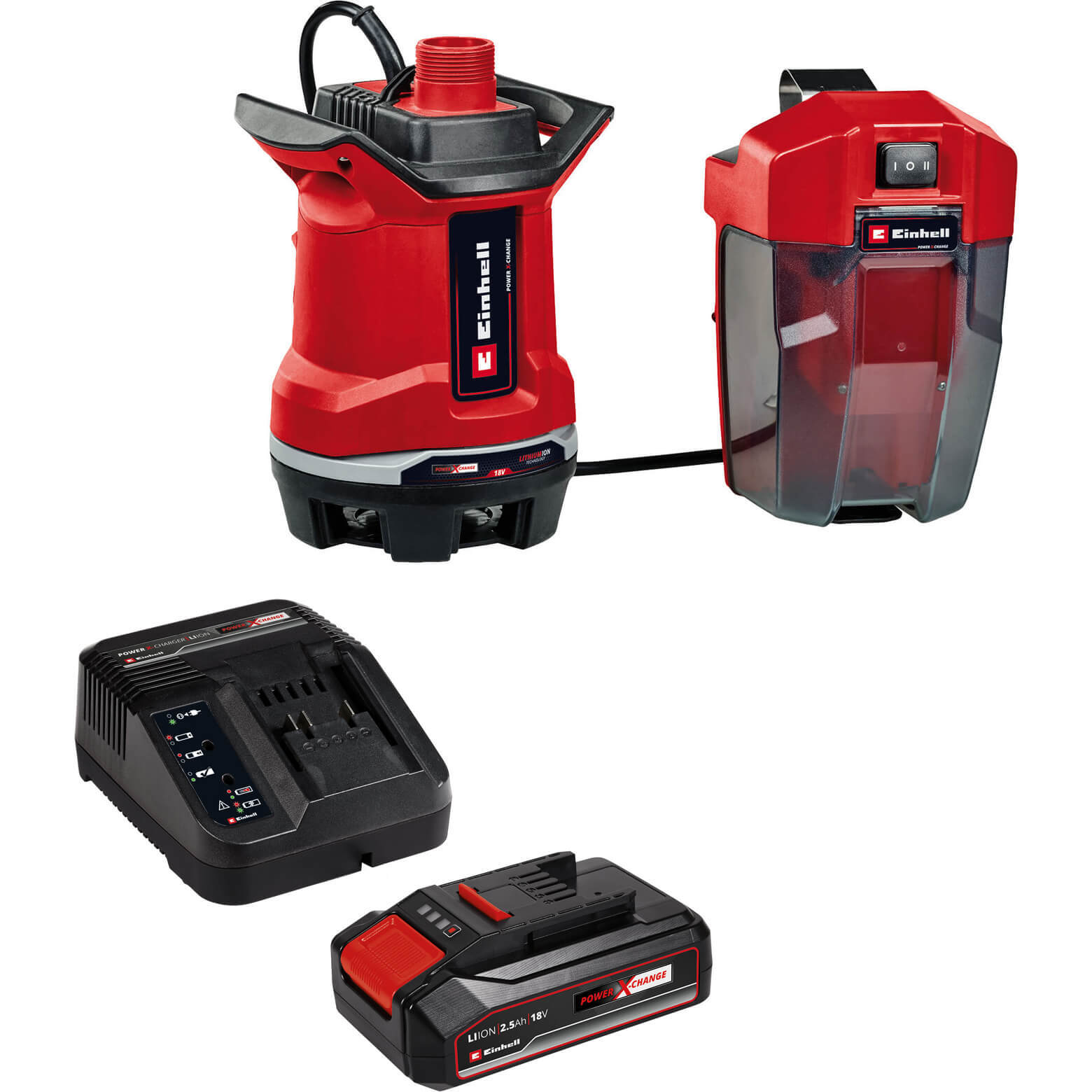 Einhell GE-DP 18/25 Li 18v Cordless Dirty Water Pump 7500 l/h 1 x 2.5ah li-ion