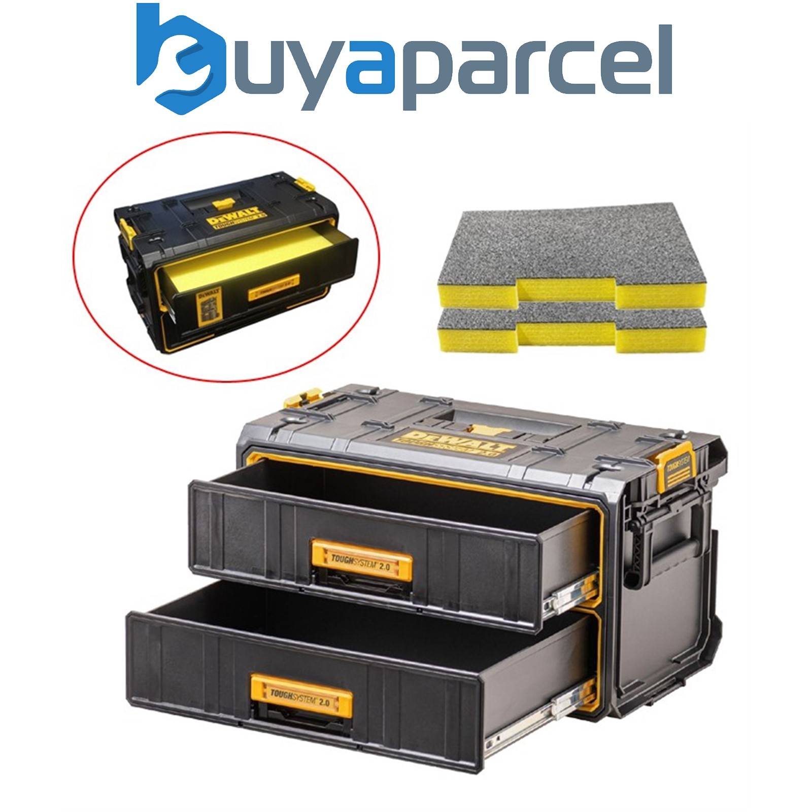 Dewalt DWST83529-1 Toughsystem 2.0 ToolBox 2 Deep Drawer + 30mm Foam Shadowfoam