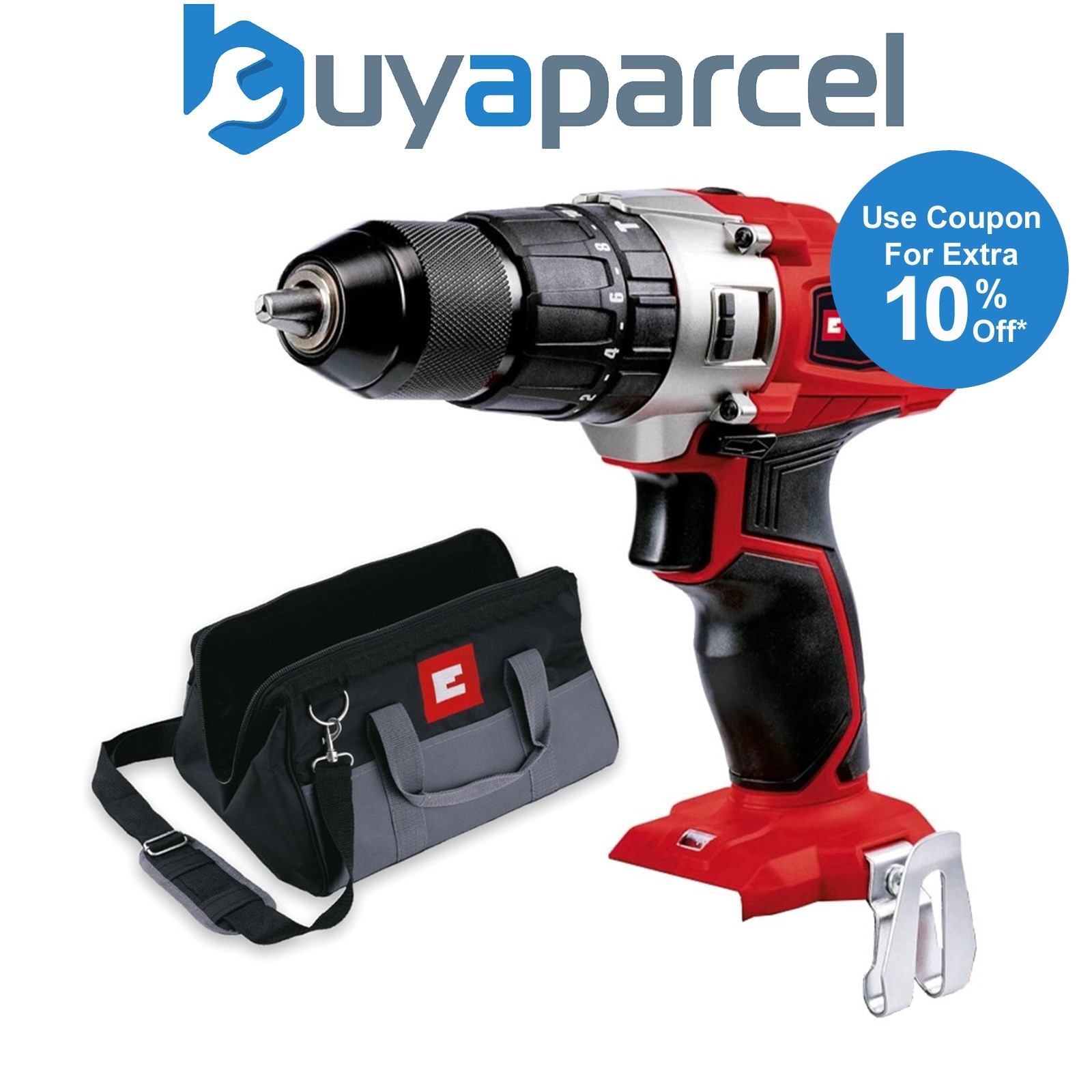 Einhell TE-CD Cordless Combi Drill PXC 18v Metal Chuck TE-CD18/2 SOLO Bare + Bag