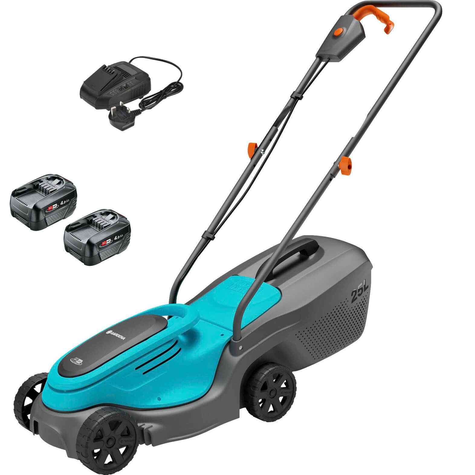 Gardena POWERMAX 30 P4A 18v Cordless Rotary Lawnmower 300mm 2 x 4ah Li-ion