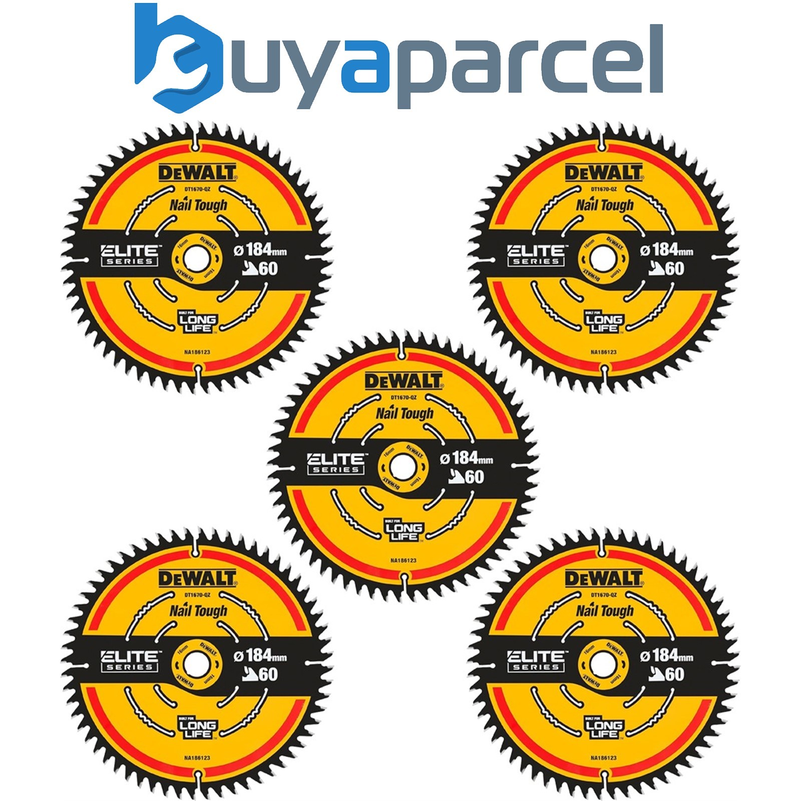 5 x Dewalt DT1670 ELITE EXTREME Cordless Mitre Saw Blade DCS365 184mm 60 Tooth