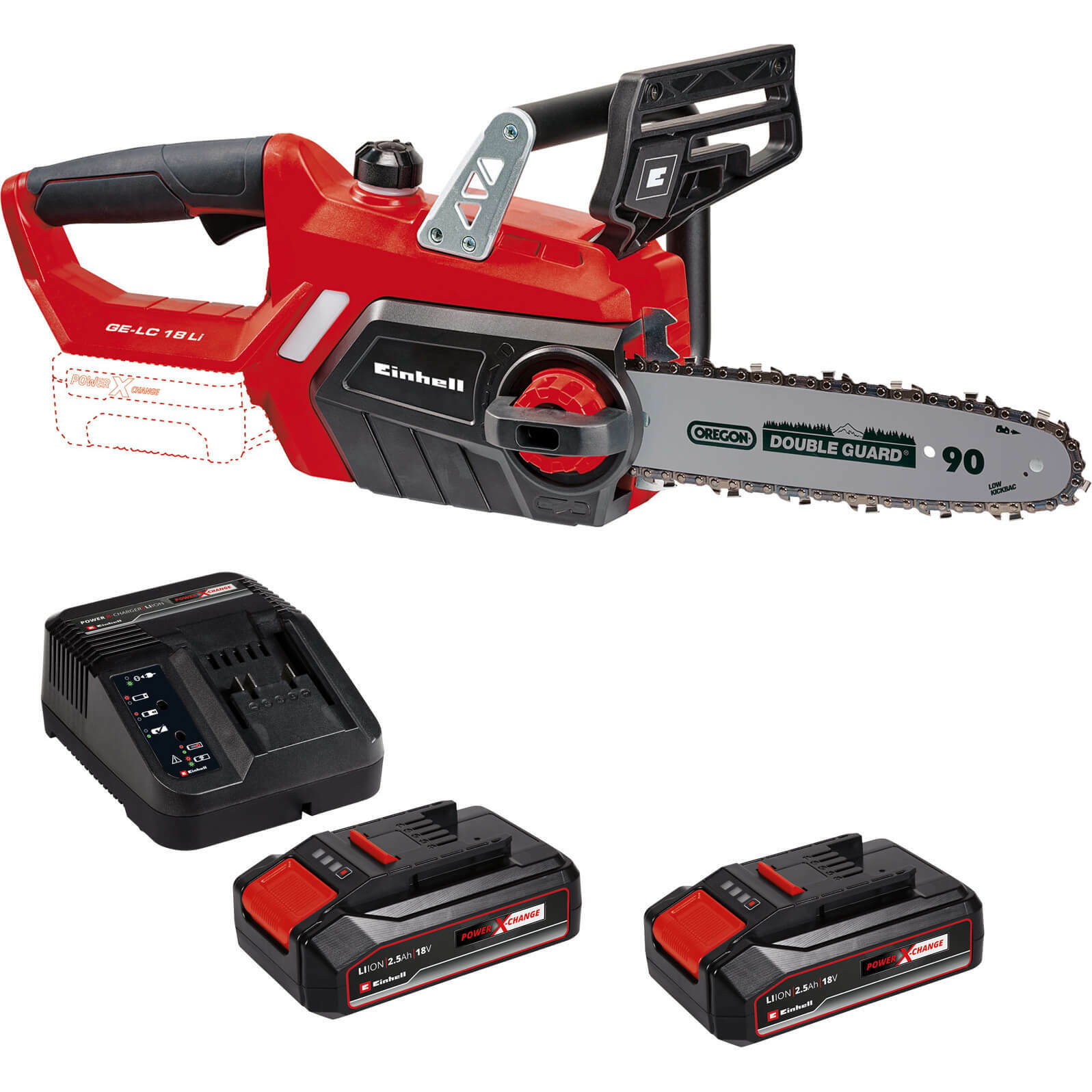 Einhell GE-LC 18 Li 18v Cordless Chainsaw 250mm 2 x 2.5ah Li-ion