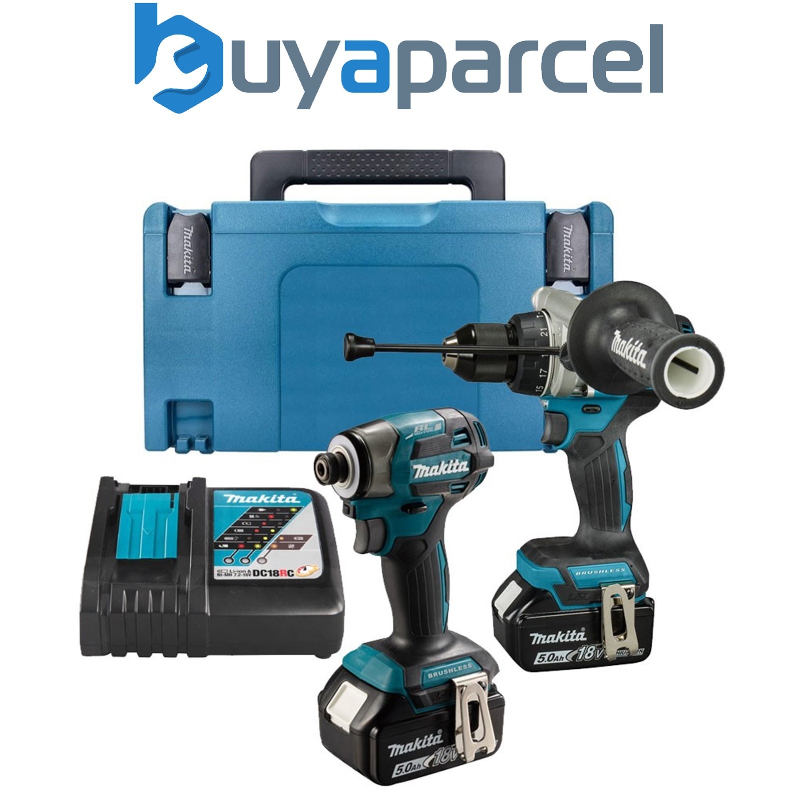Makita 18V DLX2549TJ Lithium Brushless Kit DHP492 Drill + DTD173 Impact 5.0ah