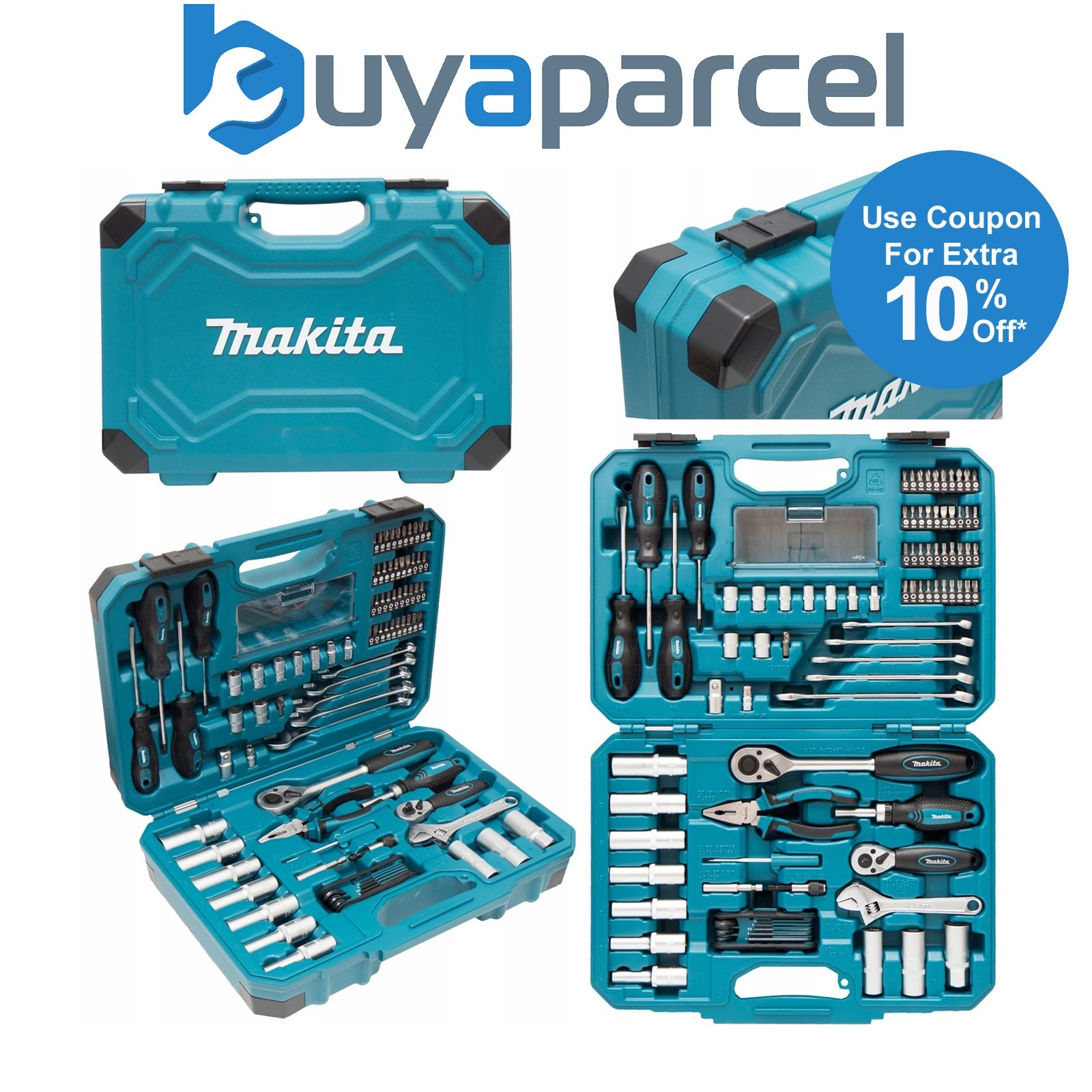 Makita 87 PC Mechanics Spanner Socket Screwdriver Set General Maintenance Kit +