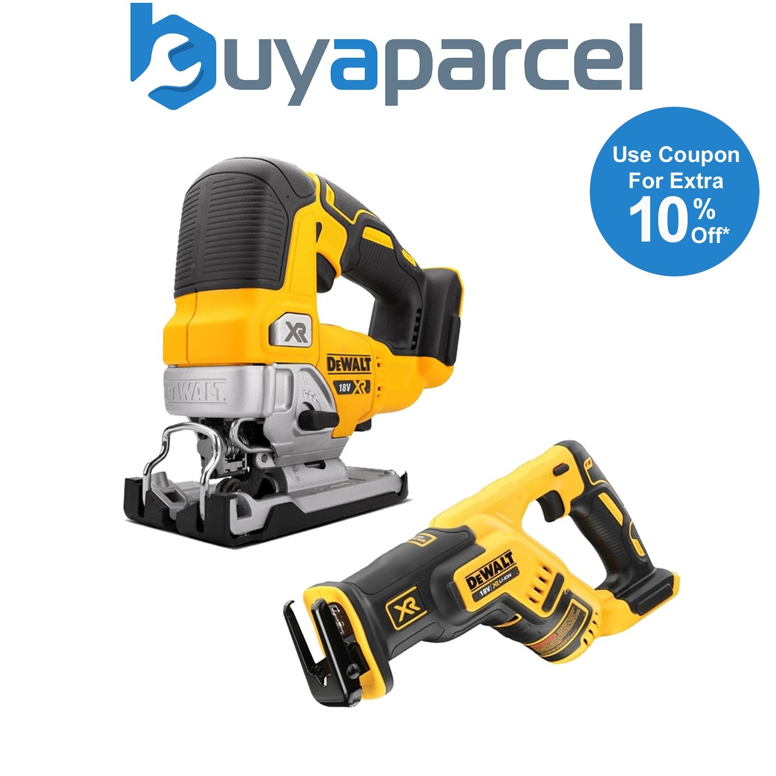 DeWalt DCS334N 18v XR Cordless Brushless Top Handle Jigsaw & DCS367N Recip Saw