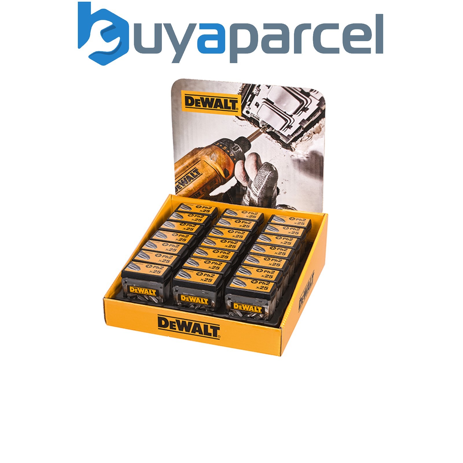 Dewalt DT71522-QZ PH2 25mm Standard Tic Tac Display 21 x Packs of 25 DEWDT71522Q