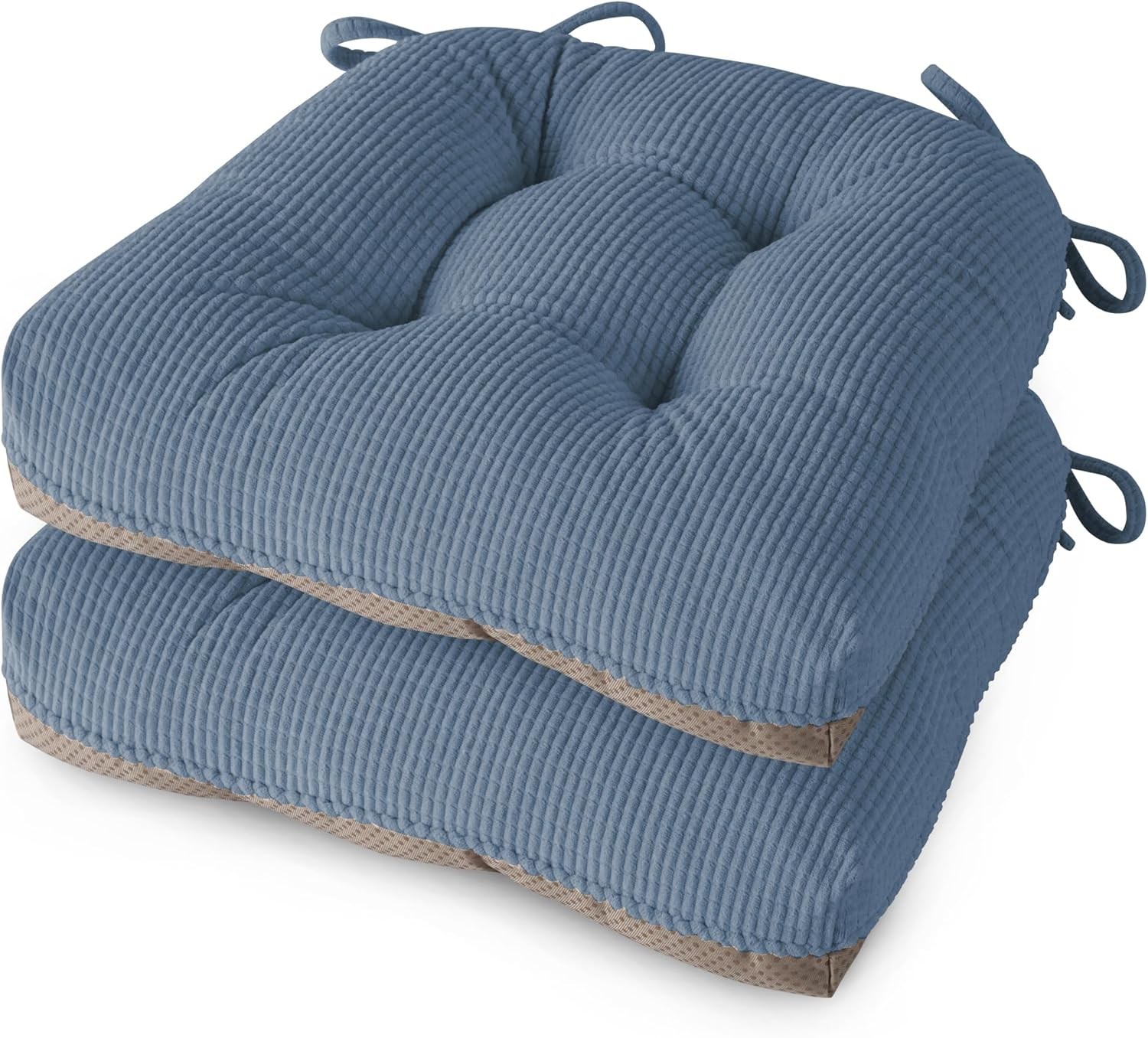 Indoor Kitchen Chair Cushions Set of 2 Dining Chair Cushions with Ties Tufted a