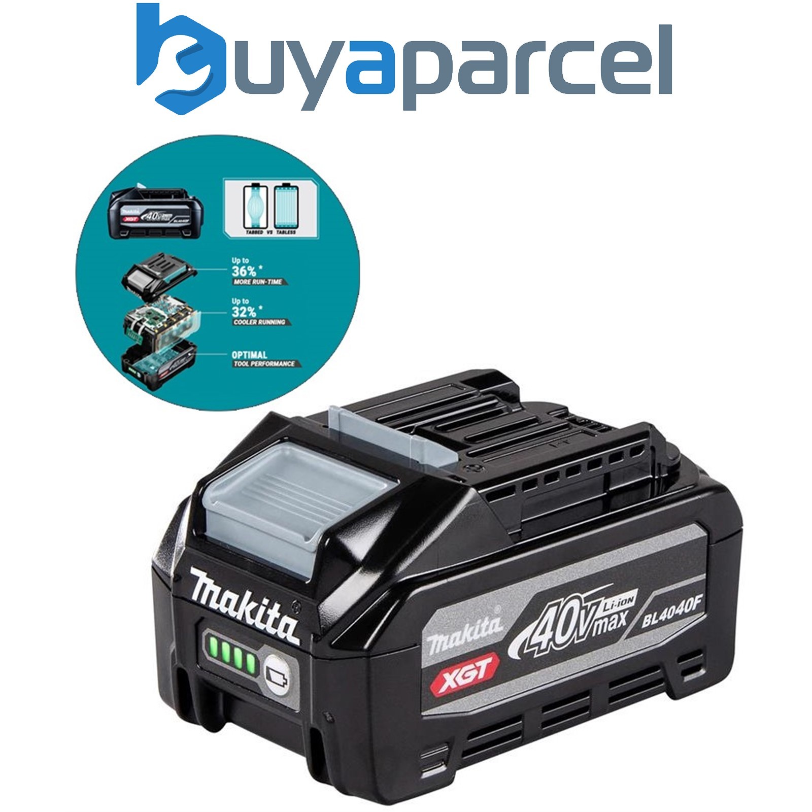 Makita BL4040F XGT 40V Tabless Battery 40V Max 4.0Ah High Output Li-ion 1910N6-8