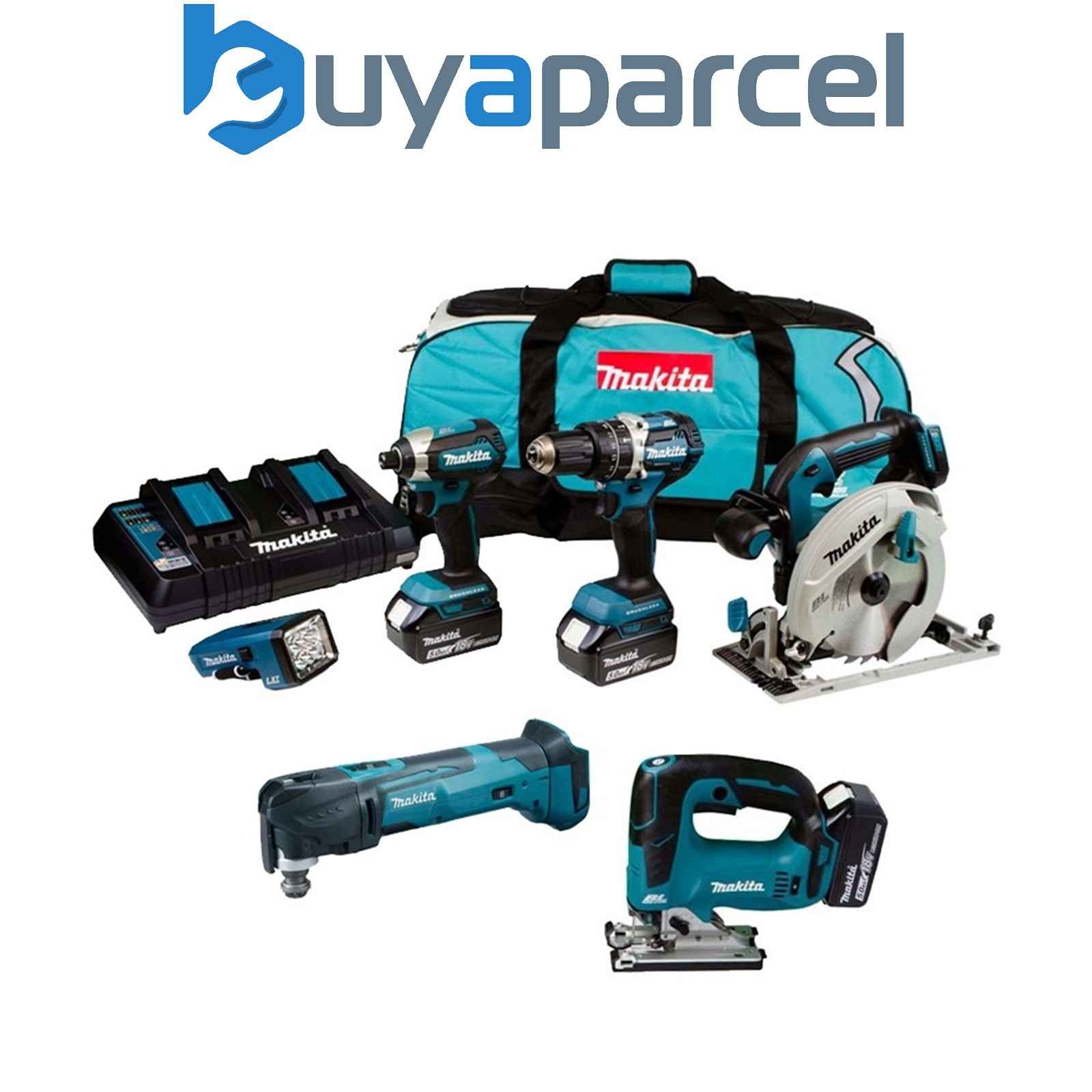 Makita DLX 18v Brushless 6 Piece LXT Multi Tool Kit Cordless Lithium LXT 3x5.0ah
