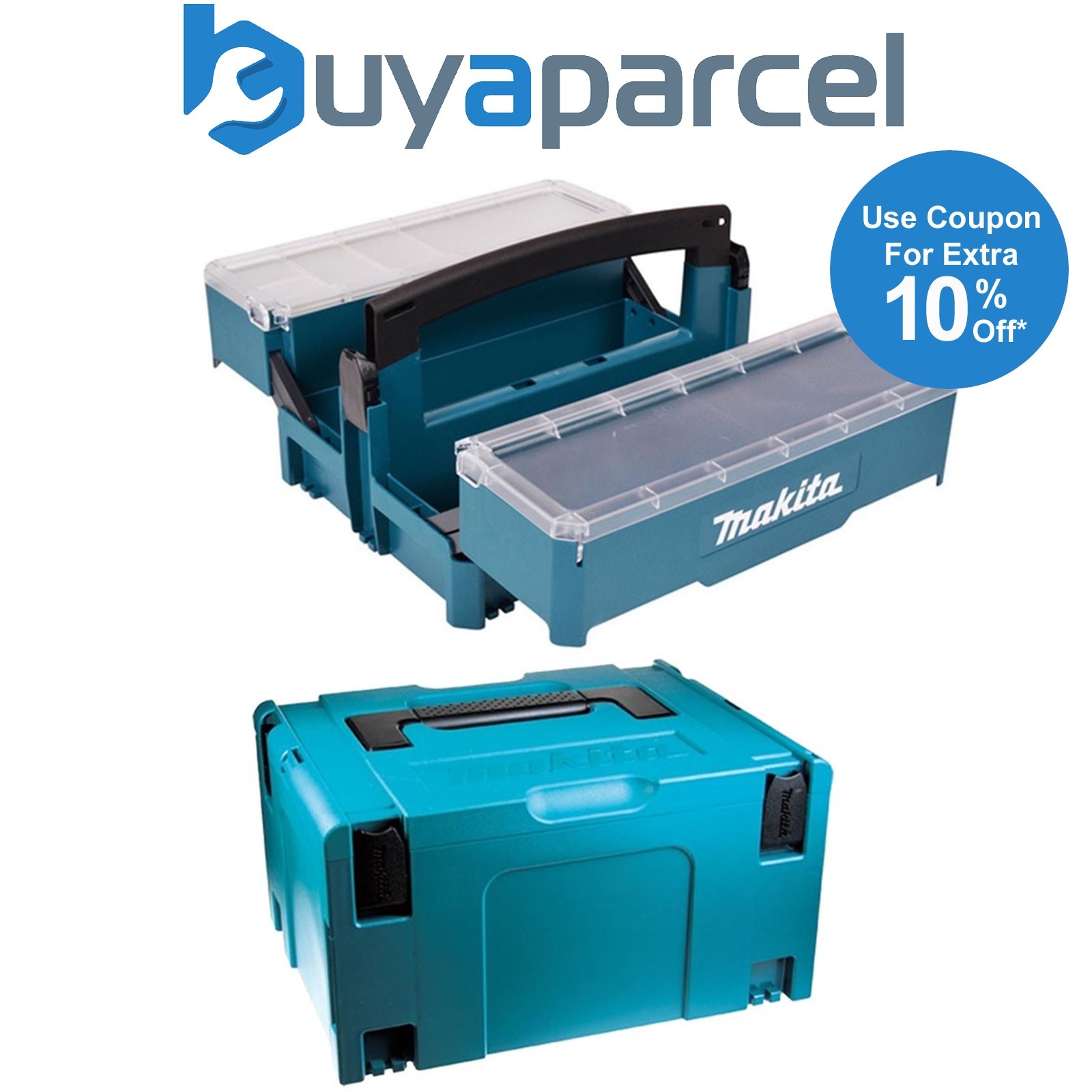 Makita P-84137 Stackable Cantilever Tool Box Organiser + 821551-8 Makpac Type 3