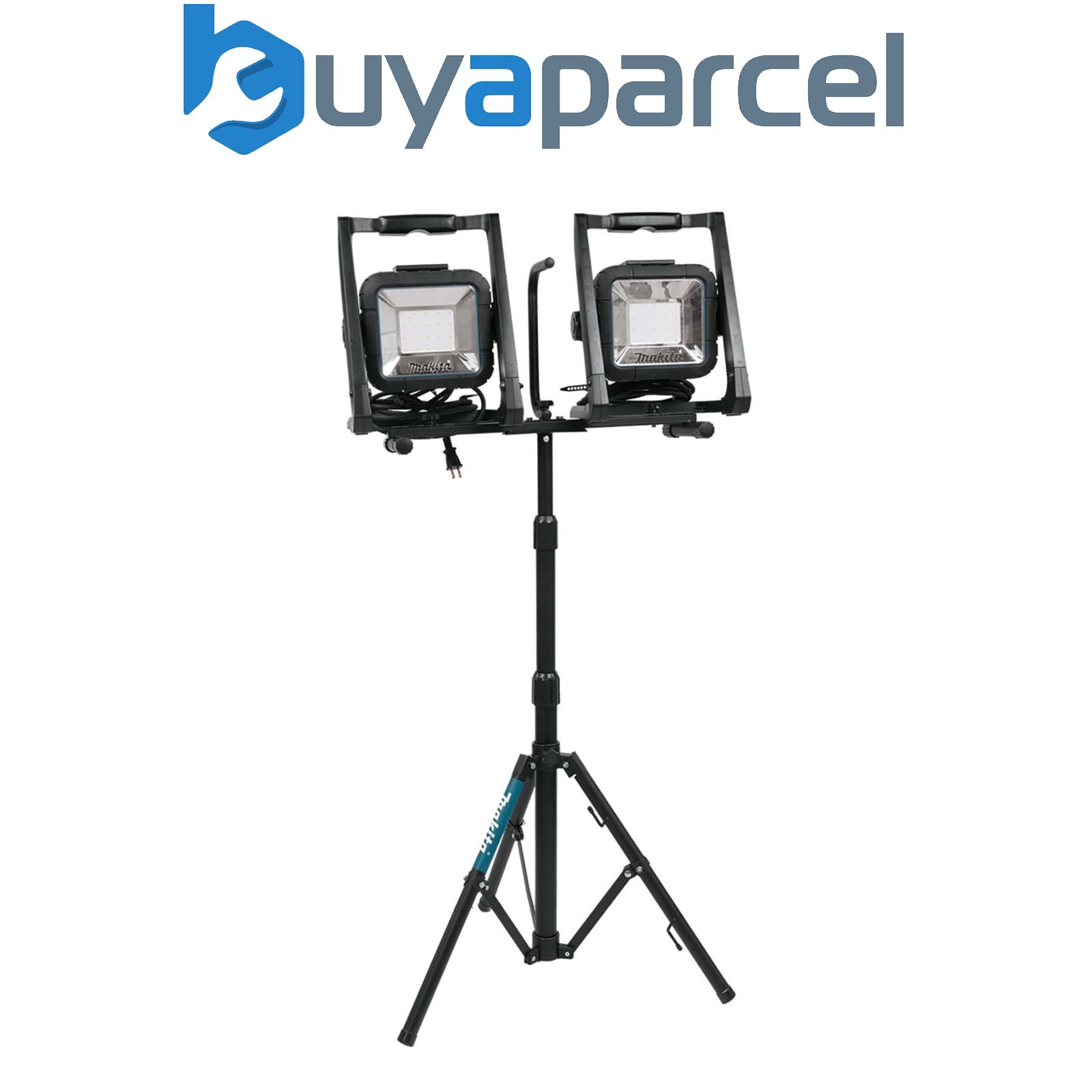 Makita DML805 18v 240v LXT LED Work Light Site Light Twin Pack + Tripod Stand