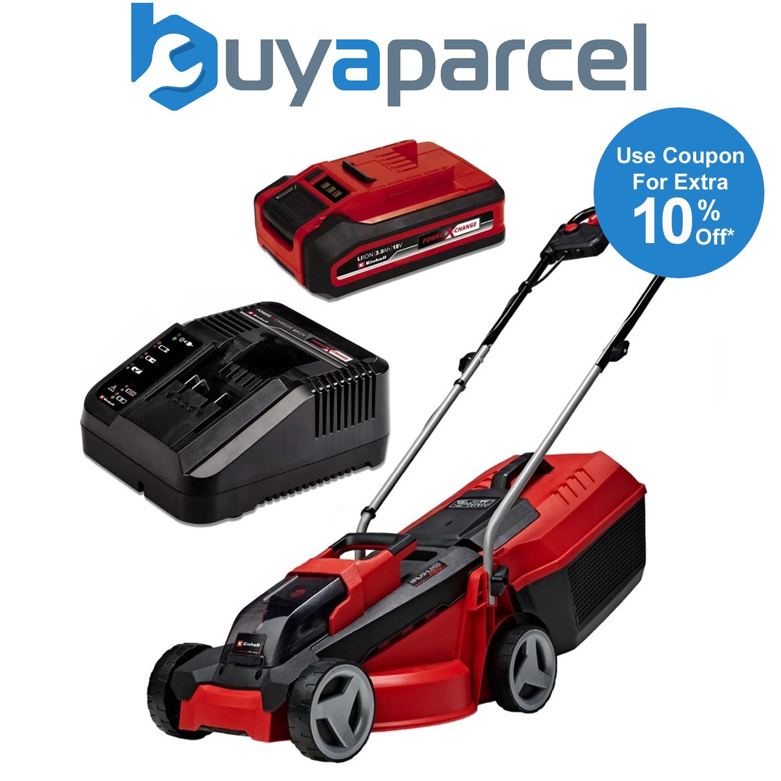 Einhell GE-CM 18/ 18v Cordless Lawnmower 30cm Lawn Mower PXC +3.0ah PLUS Battery