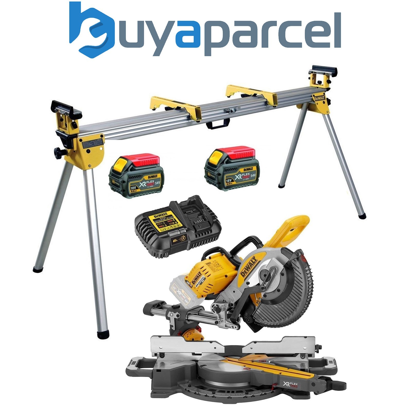 Dewalt DCS727T2 XR 2 X 54v Flexvolt Cordless 250mm Mitre Saw + DE7023 Leg Stand