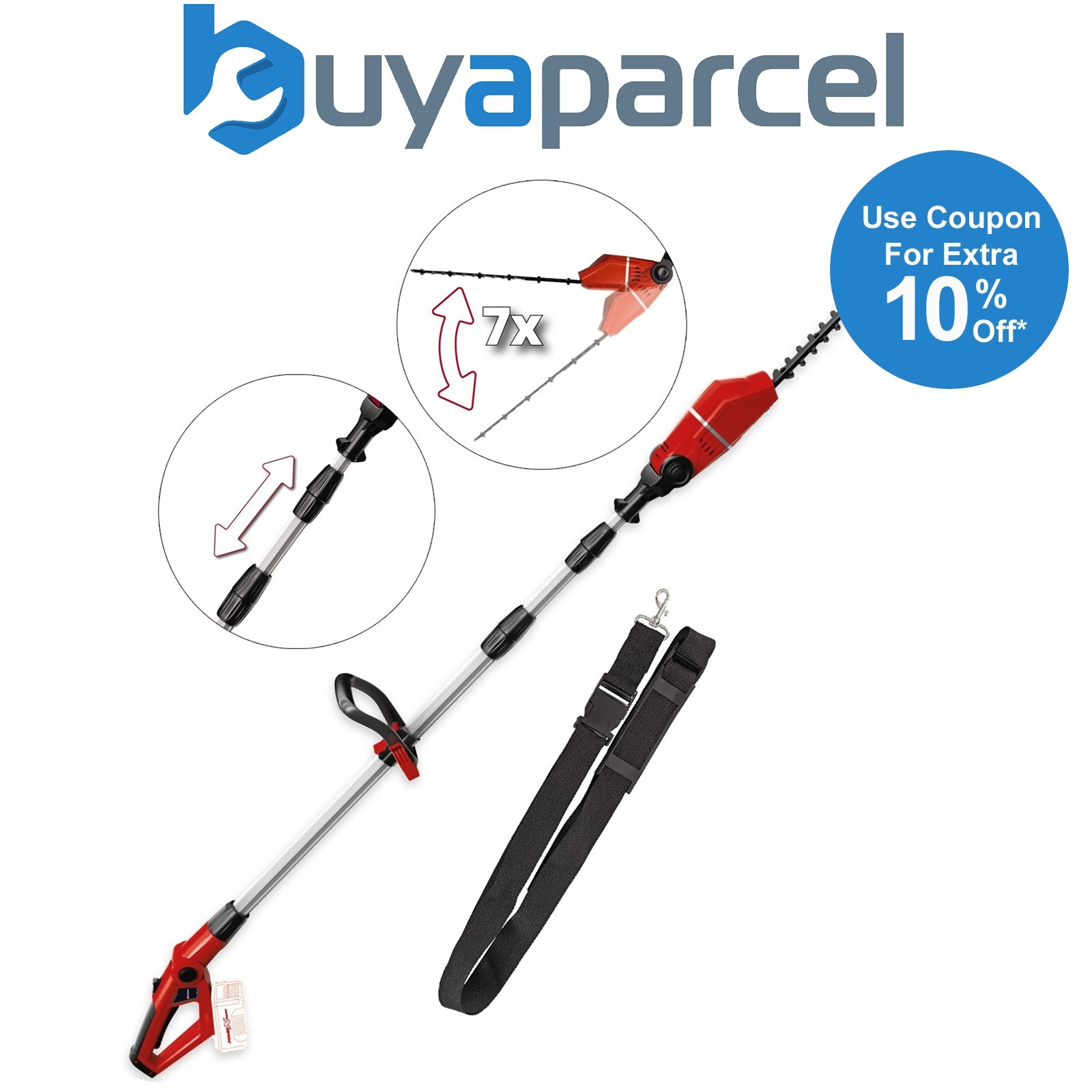 Einhell 18V Cordless Long Reach Hedge Trimmer GE-HH 18/45 Power X-Change - Bare