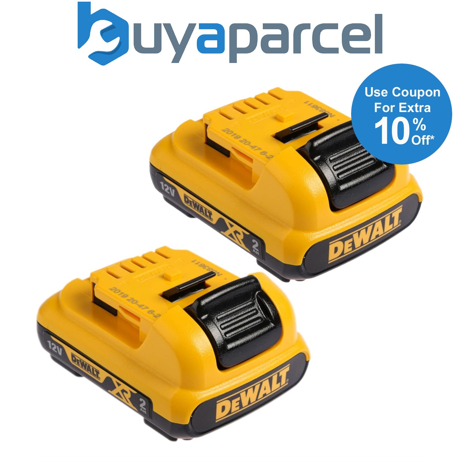 Dewalt 12v 2.0Ah Battery Lithium Ion XR Slide Battery DCB127 - Twin Pack