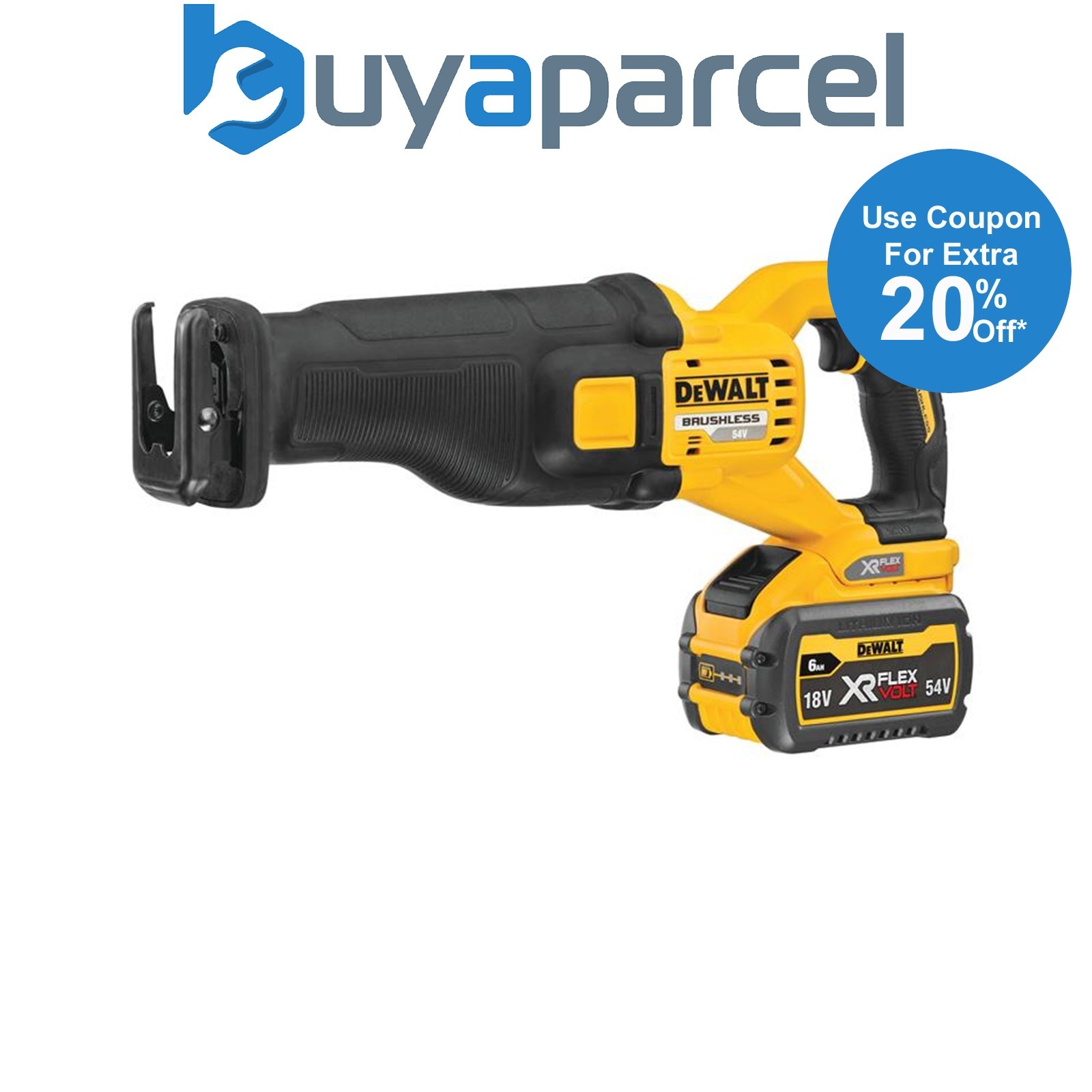 Dewalt DCS389T2-GB XR FlexVolt Reciprocating Saw 54V 2x 6.0Ah Li-ion DEWDCS389T2