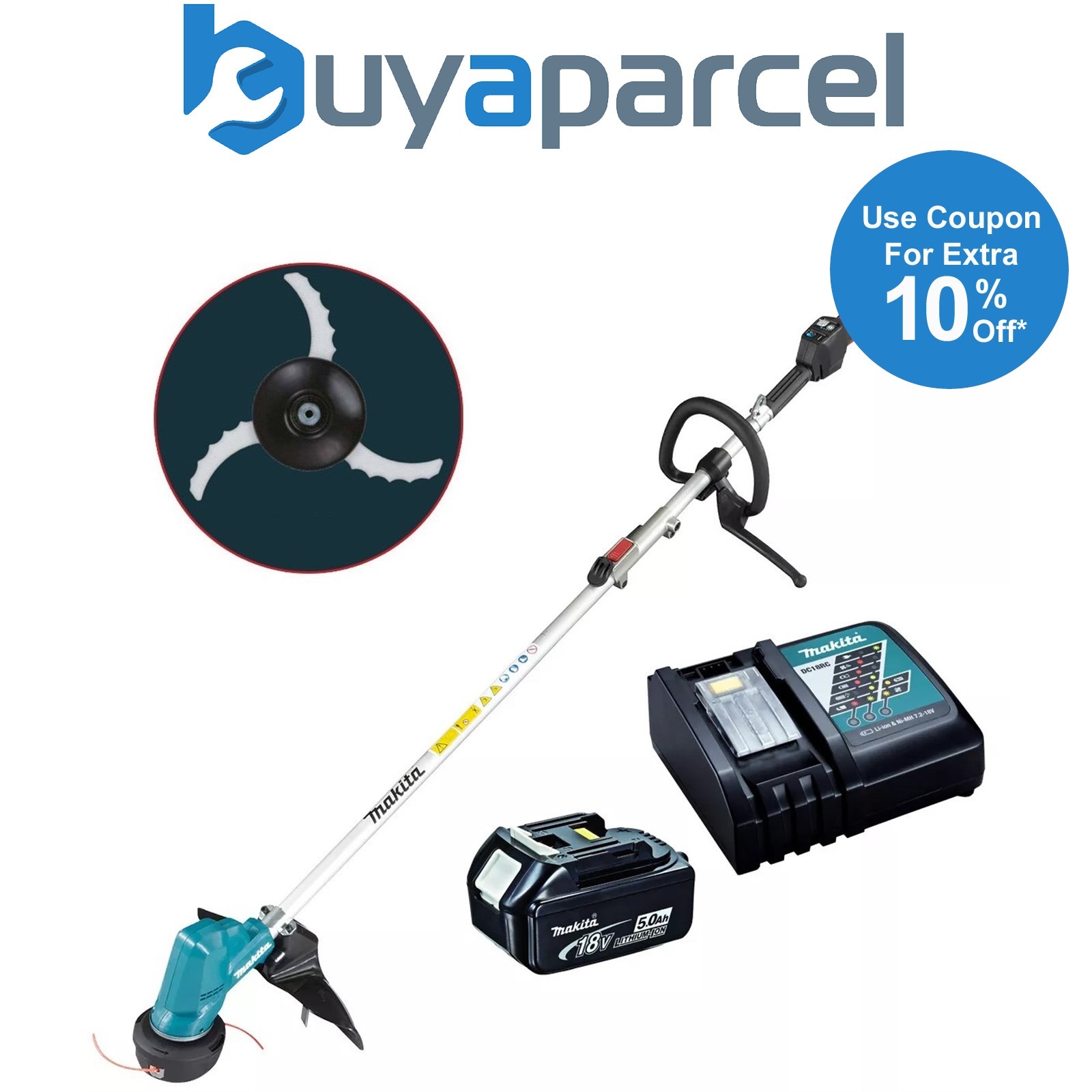 Makita DUR191LRT8 Brushless 18v Cordless Grass Line Trimmer & Brushcutter Blade