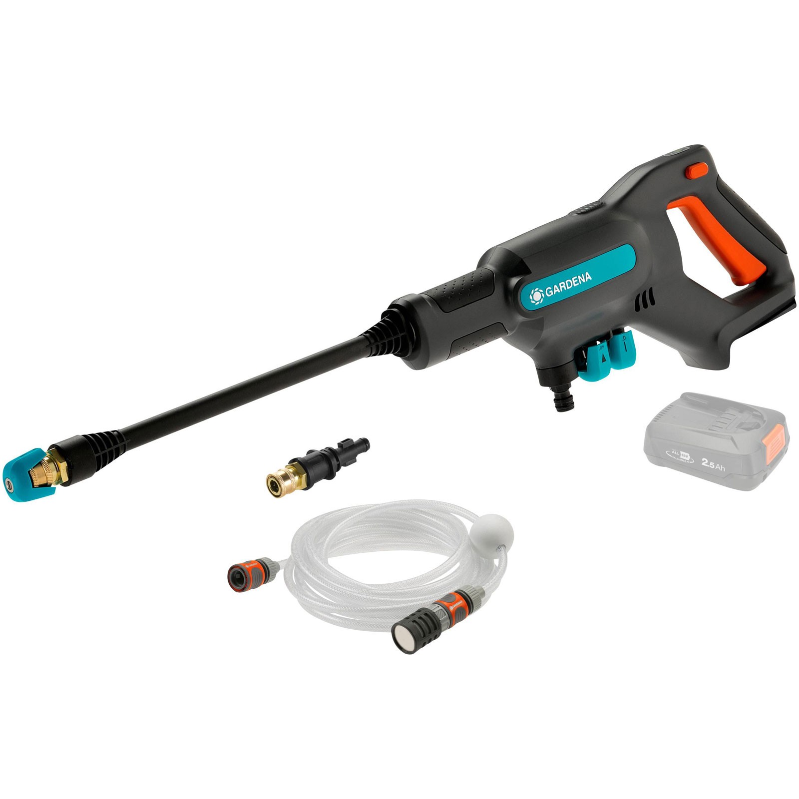 GARDENA AquaClean Battery Jet Washer 24 Bar 3 Cleaning Modes
