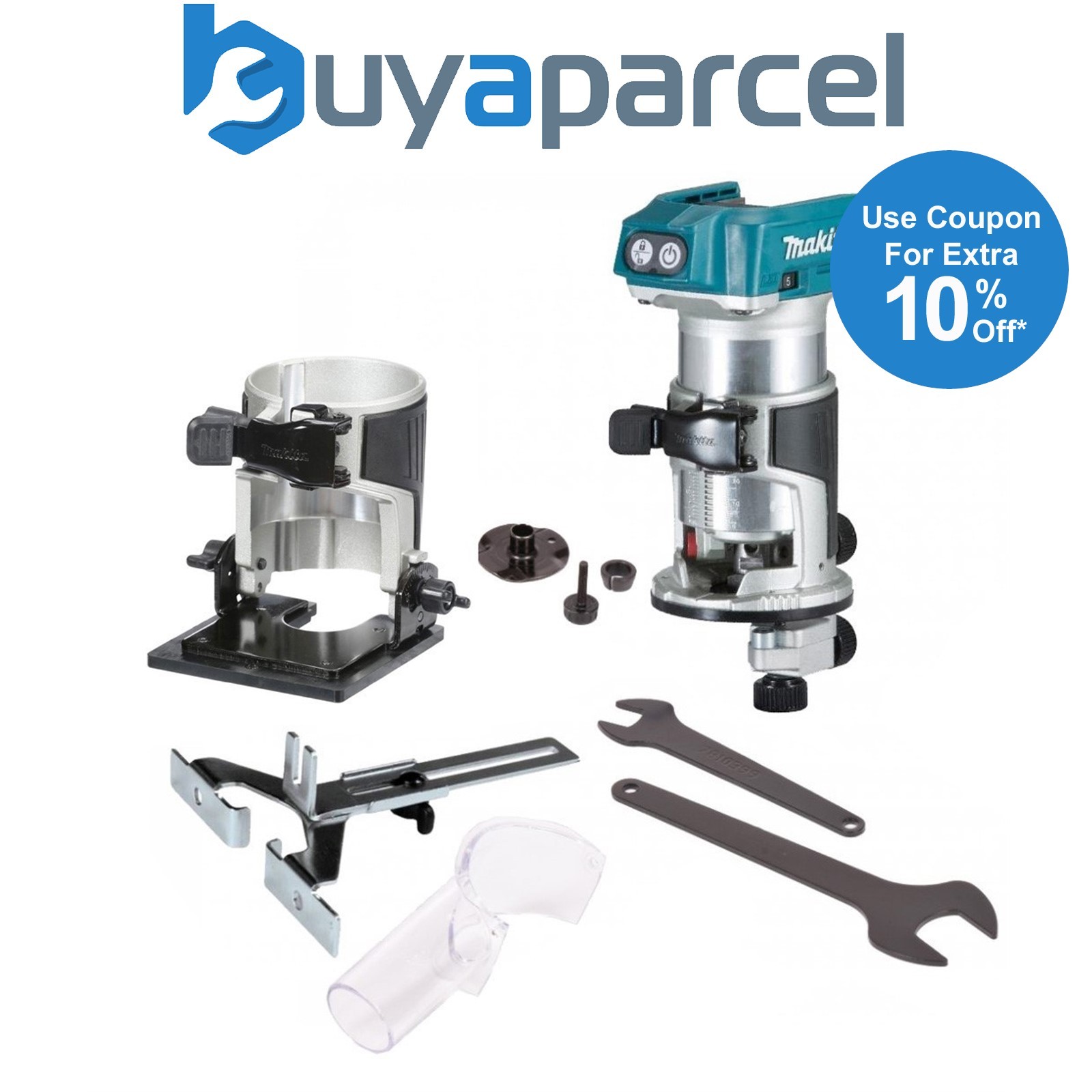 Makita DRT50Z 18V Cordless Brushless Laminate Router Trimmer + Bevel Base