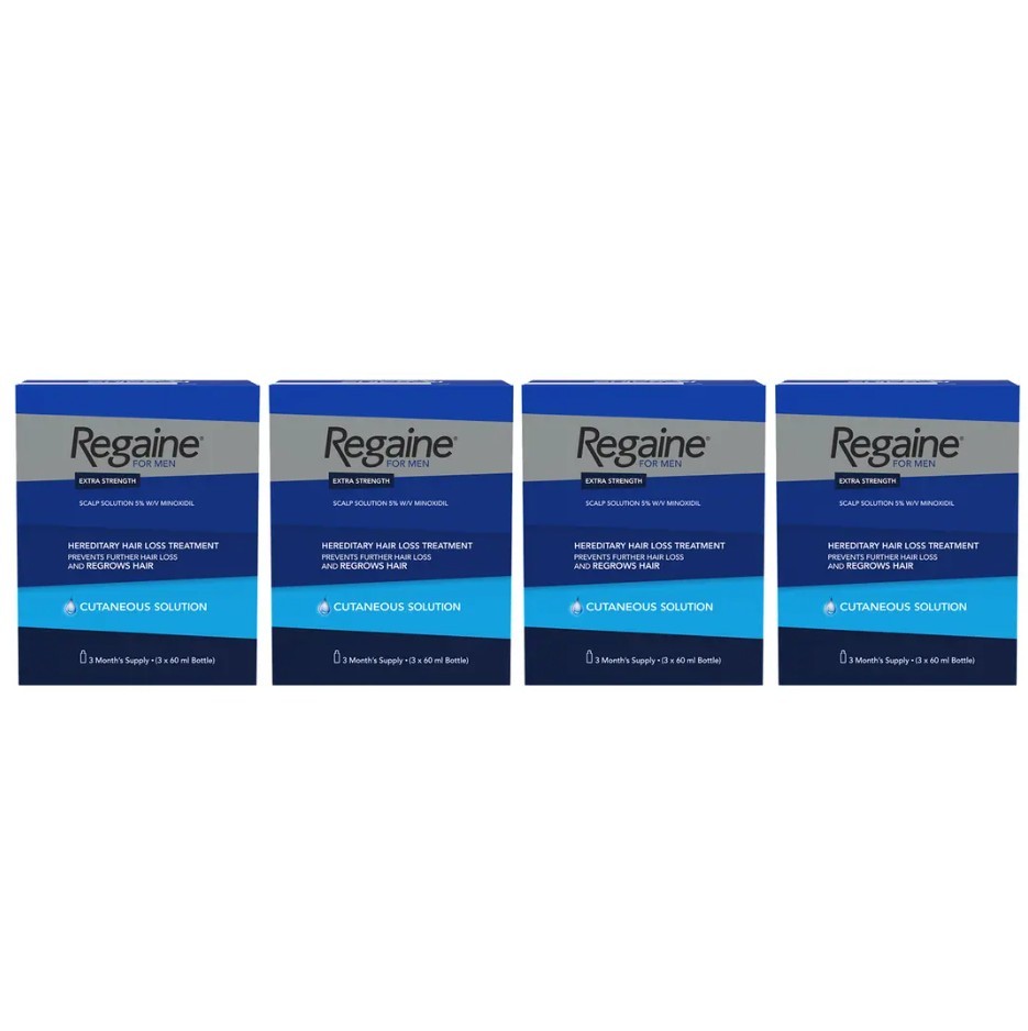 Regaine Extra Strength For Men 3 x 60ml Bottles | x4 Pack