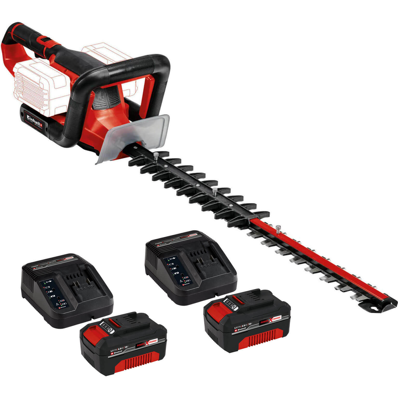 Einhell GE-CH 36/65 Li 36v Cordless Hedge Trimmer 650mm 2 x 4ah Li-ion