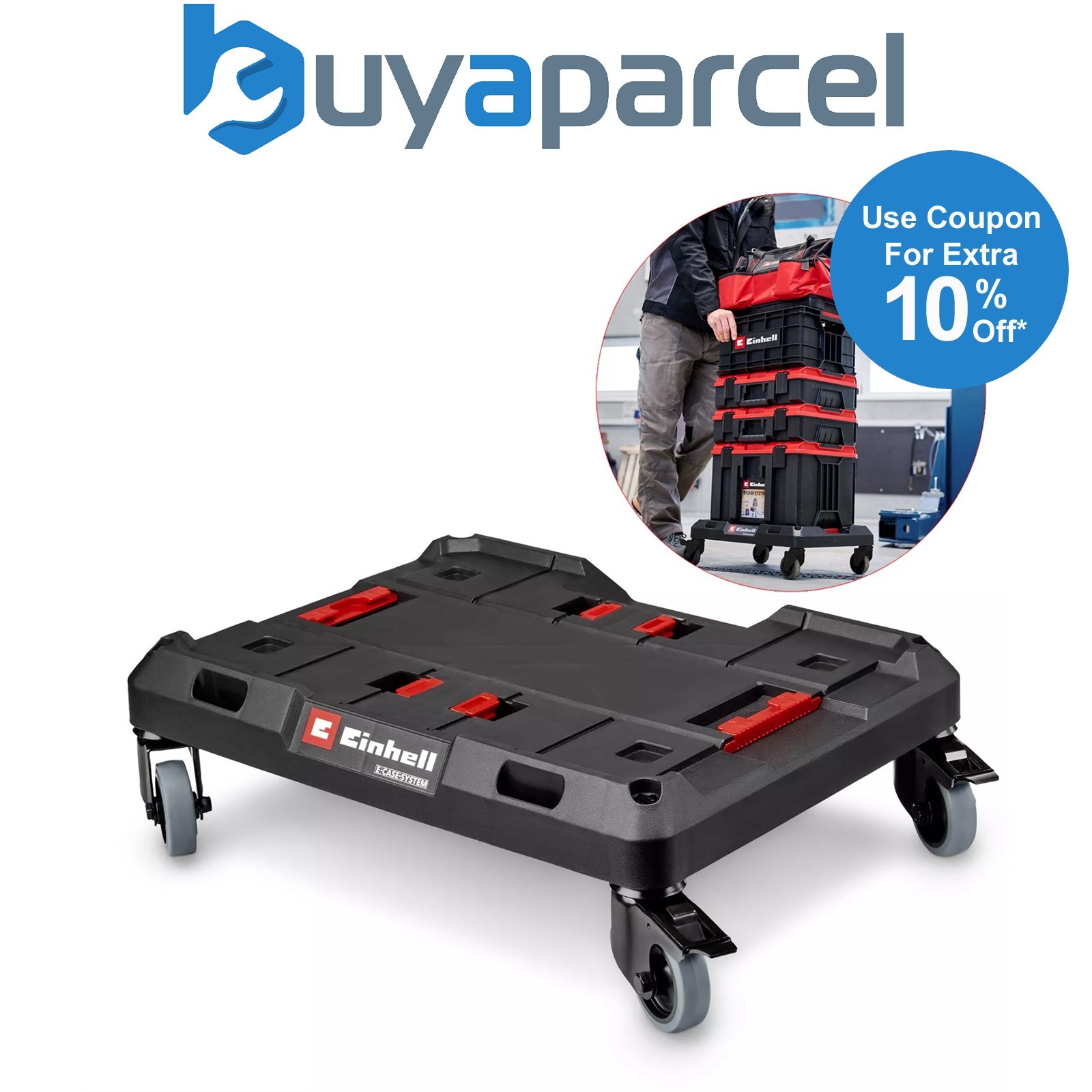 Einhell E-CASE Rolling Cart Mobile Tool Dolly Roller Board Storage Trolley 120kg