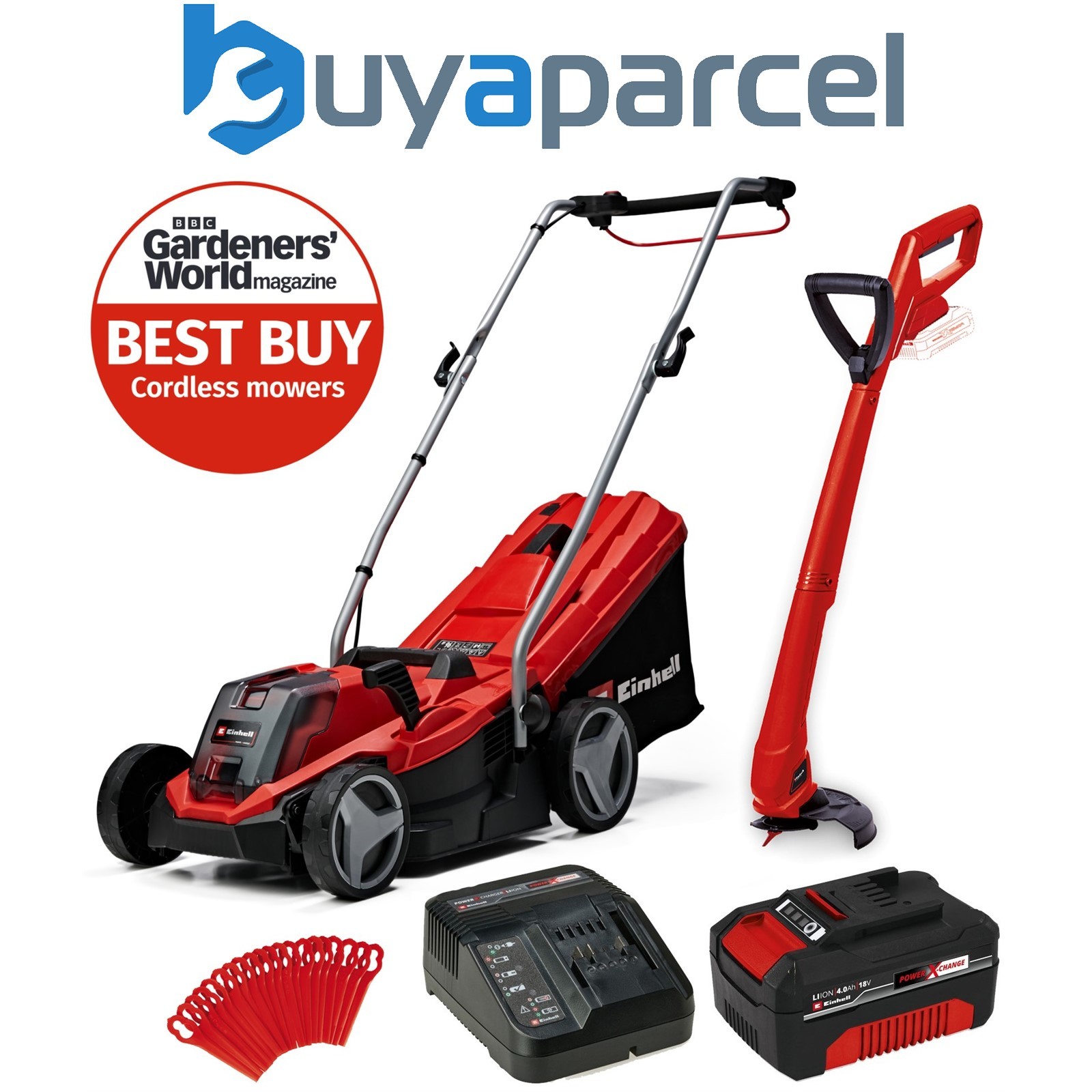 Einhell Cordless Lawnmower 33cm + Strimmer + Battery + Charger PXC GE-CM 18/33
