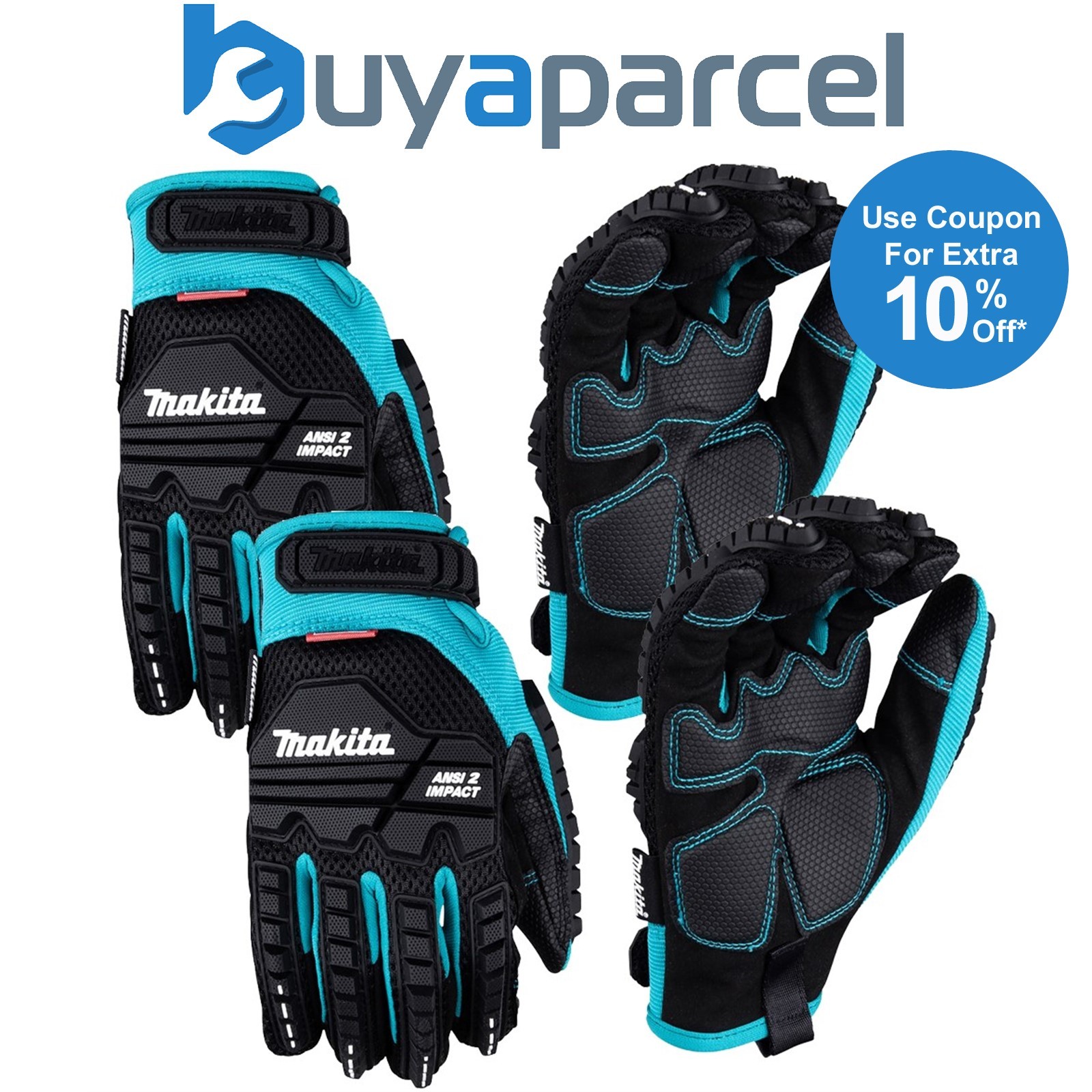 Makita P-84486 Advanced ANSI 2 Impact-Rated Demolition XL Gloves 2x Pair
