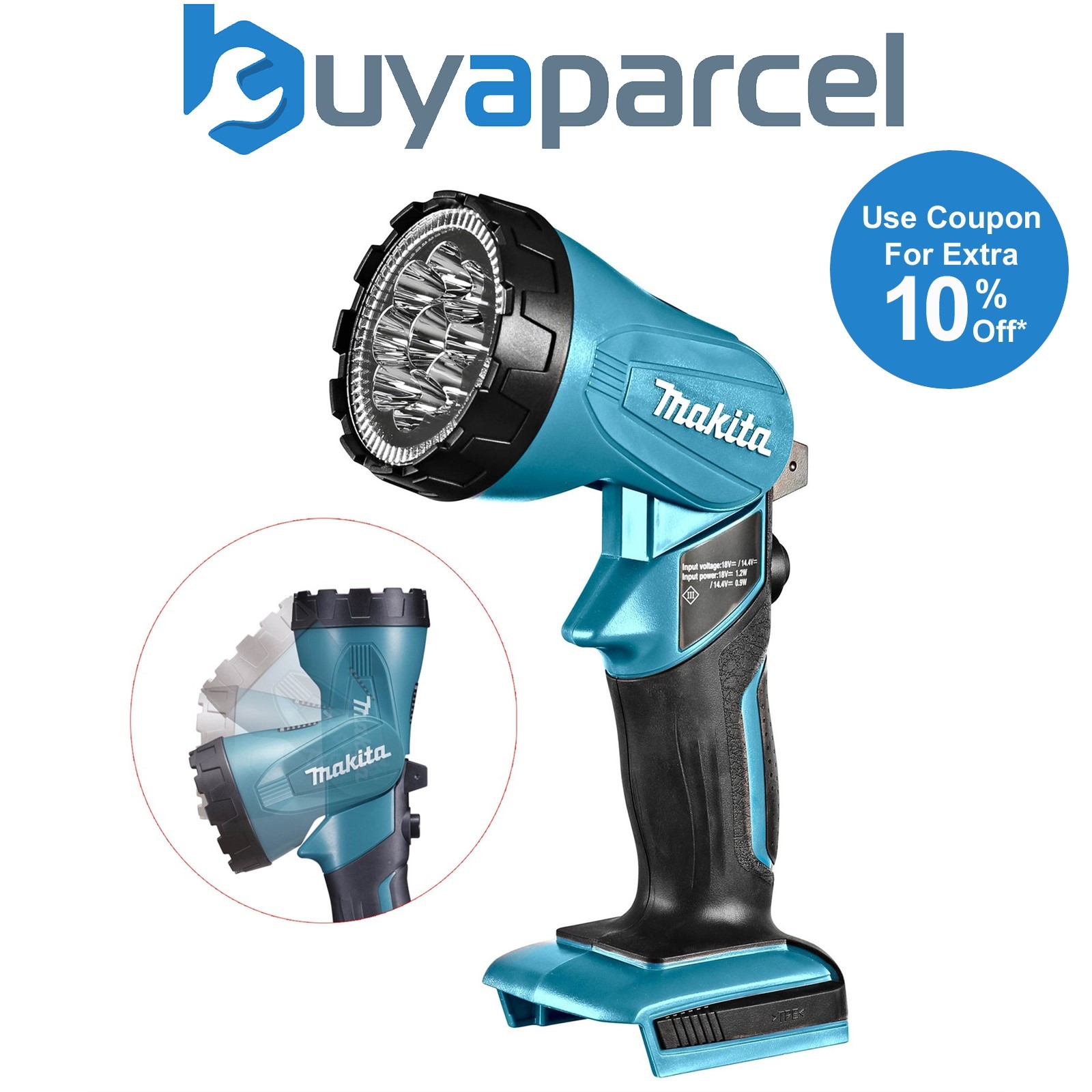 Makita ML187 18V / 14.4V Lithium G-Series 4 Position LED Light Lamp Torch