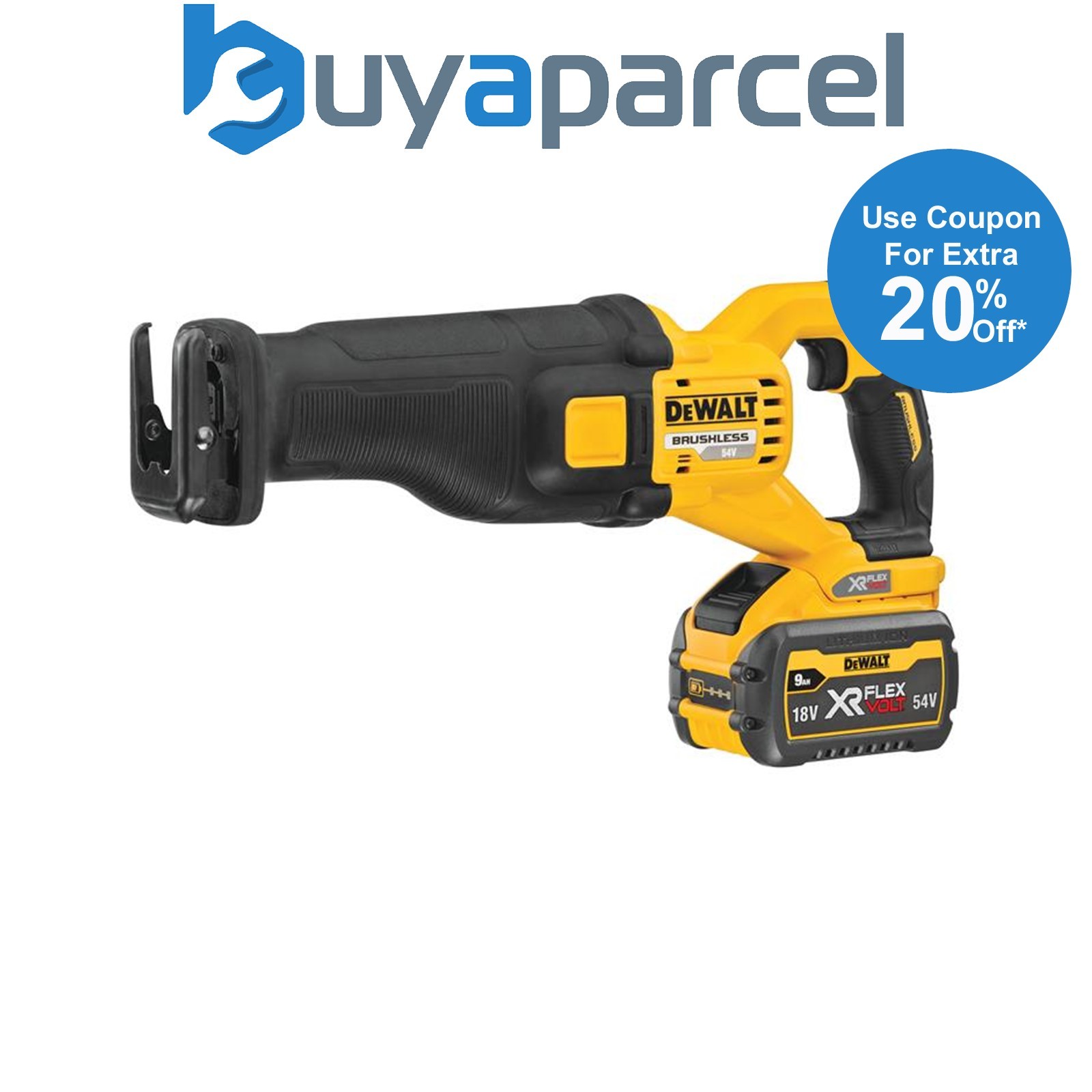 Dewalt DCS389X2-GB XR FlexVolt Reciprocating Saw 54V 2x 9.0Ah Li-ion DEWDCS389X2