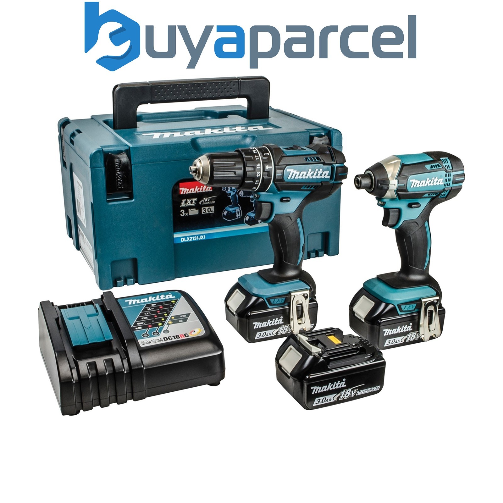 Makita DLX2131JX1 18v Li-ion LXT Combi and Impact Twin - 3 x 3.0ah Batteries