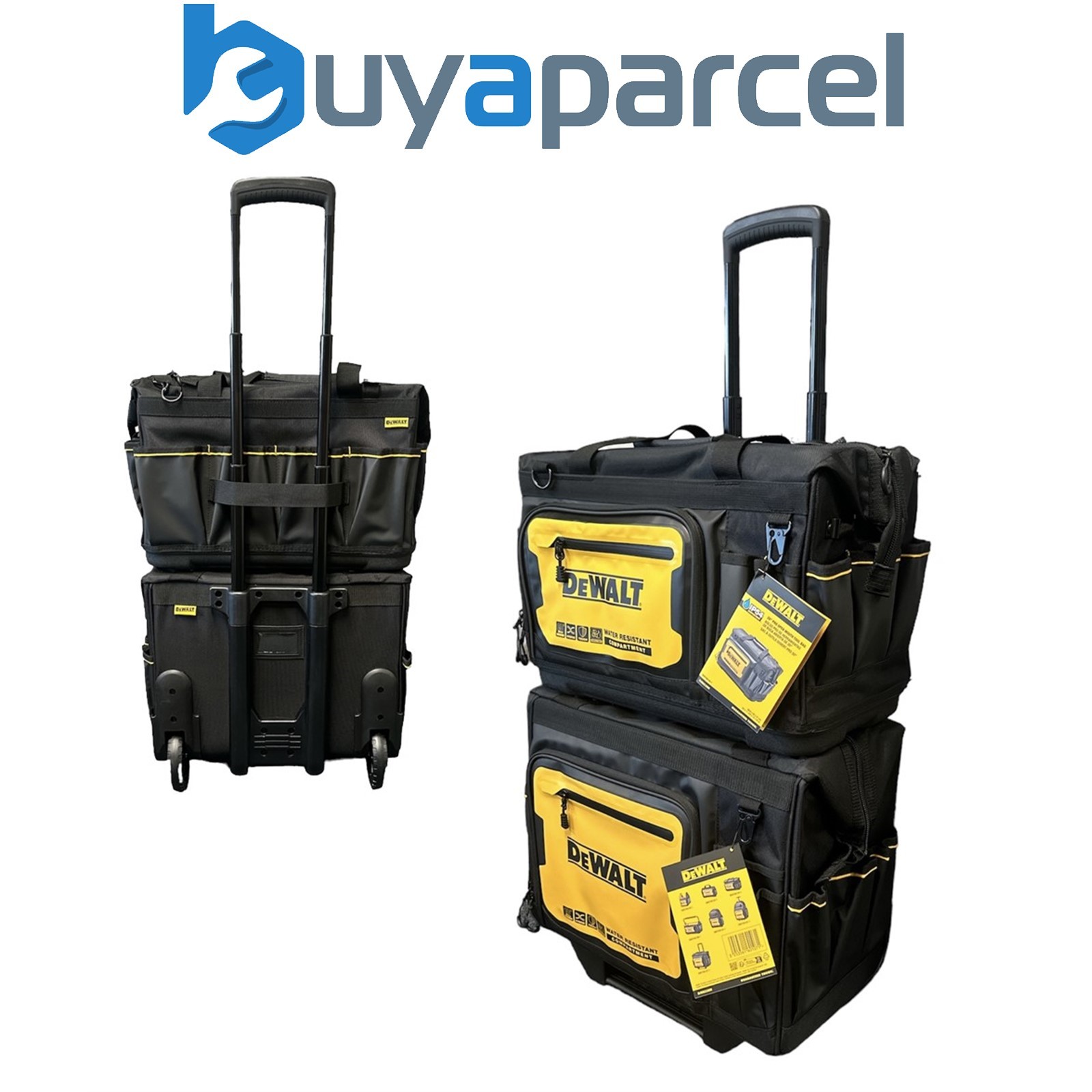 Dewalt Pro Rolling Wheeled Tool Bag Case Soft Storage Stackable + 20" Tool Bag