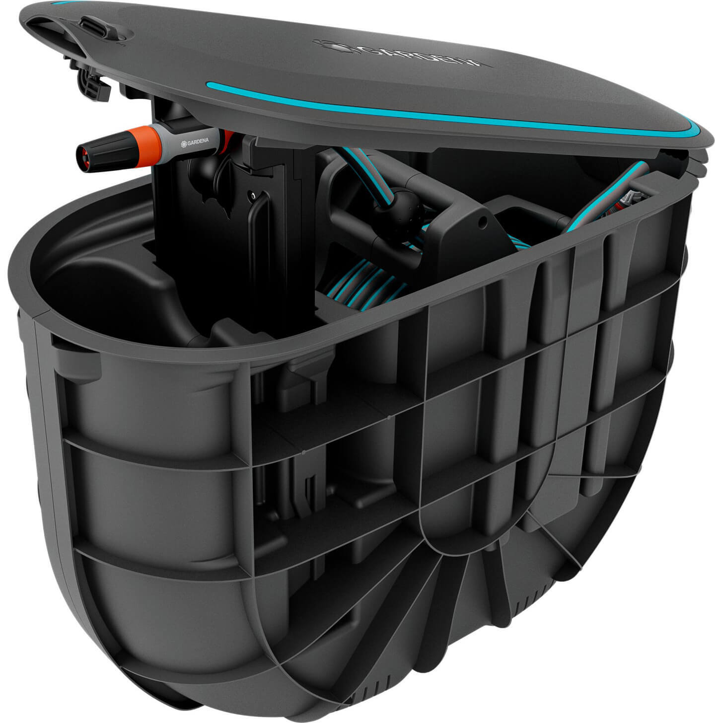 Gardena PIPELINE Undercover Rollup M Hose Box Set 7/16" / 11mm 20m Blue & Grey