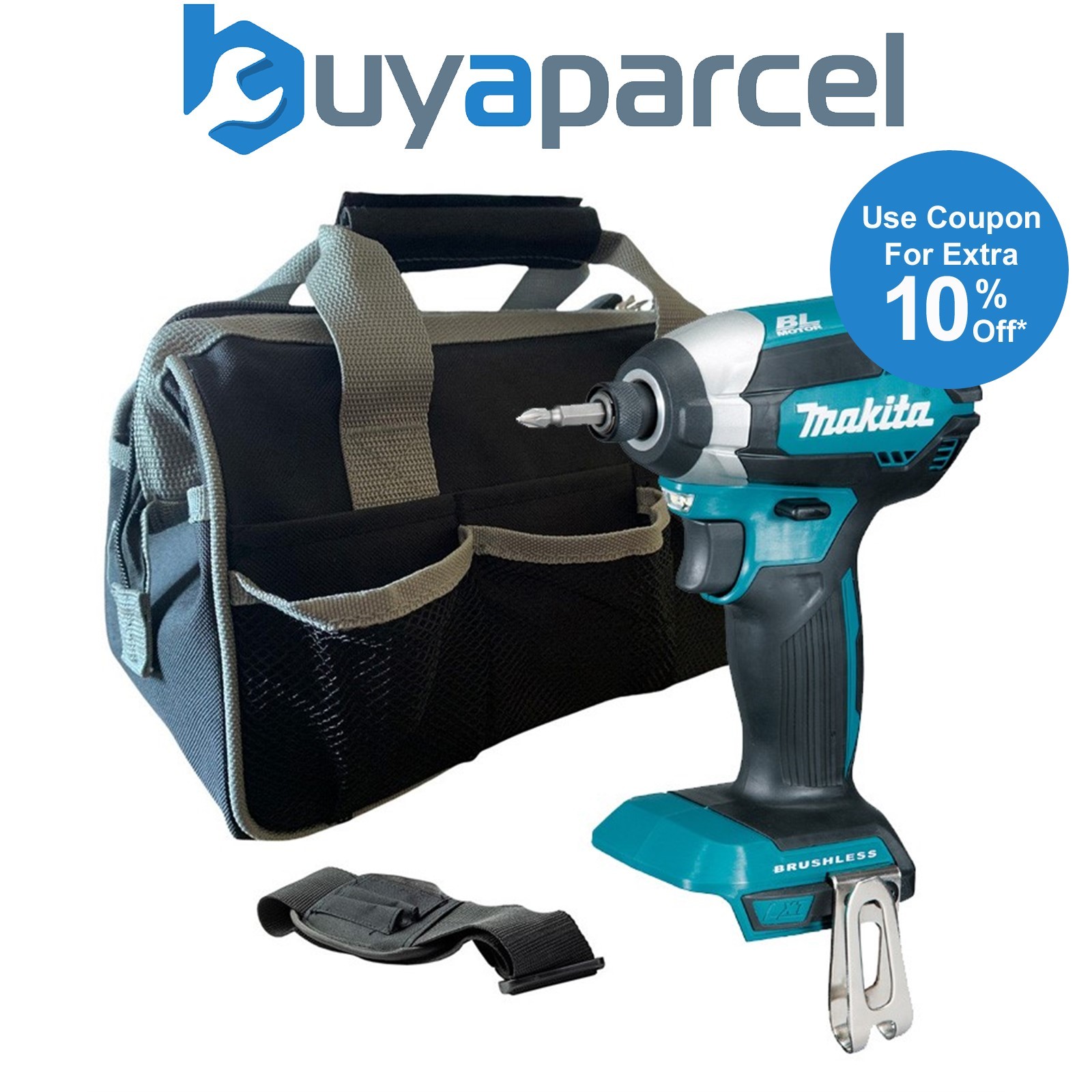 Makita DTD153Z 18V LXT Lithium Brushless Impact Driver Bare + 12" Black Tool Bag