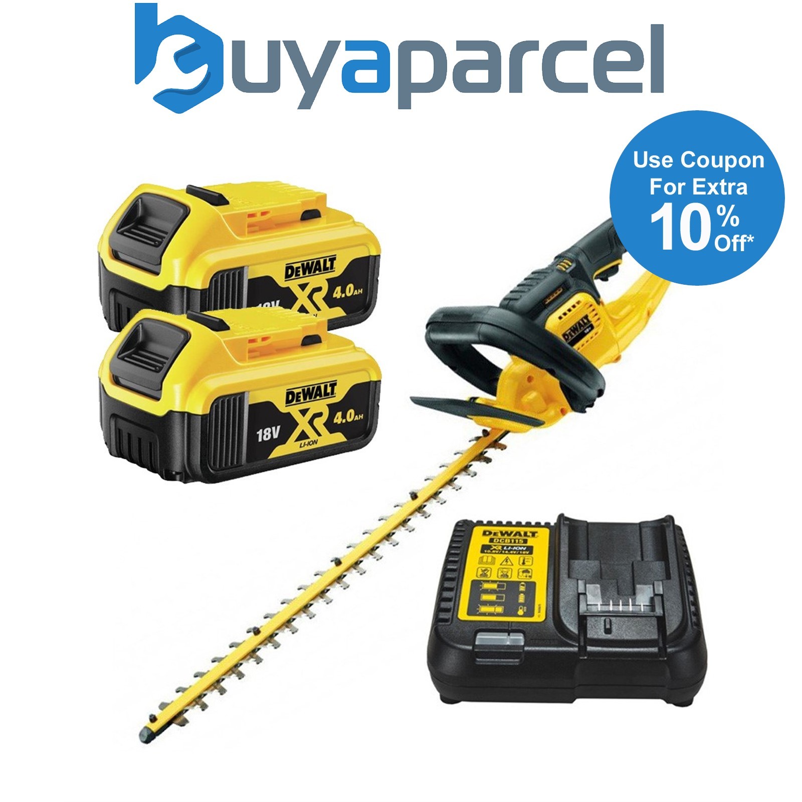 Dewalt DCM563M2 18v Cordless Hedge Trimmer Cutter + 2 x 4.0ah Battery & Charger