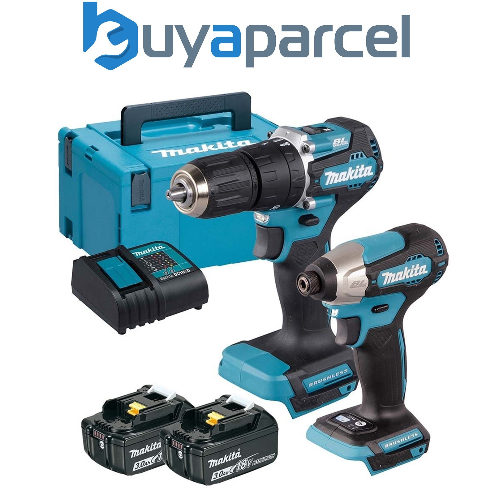 Makita 18v DLX2414J Brushless Kit DHP487 Hammer Drill DTD157 Impact Driver 3ah
