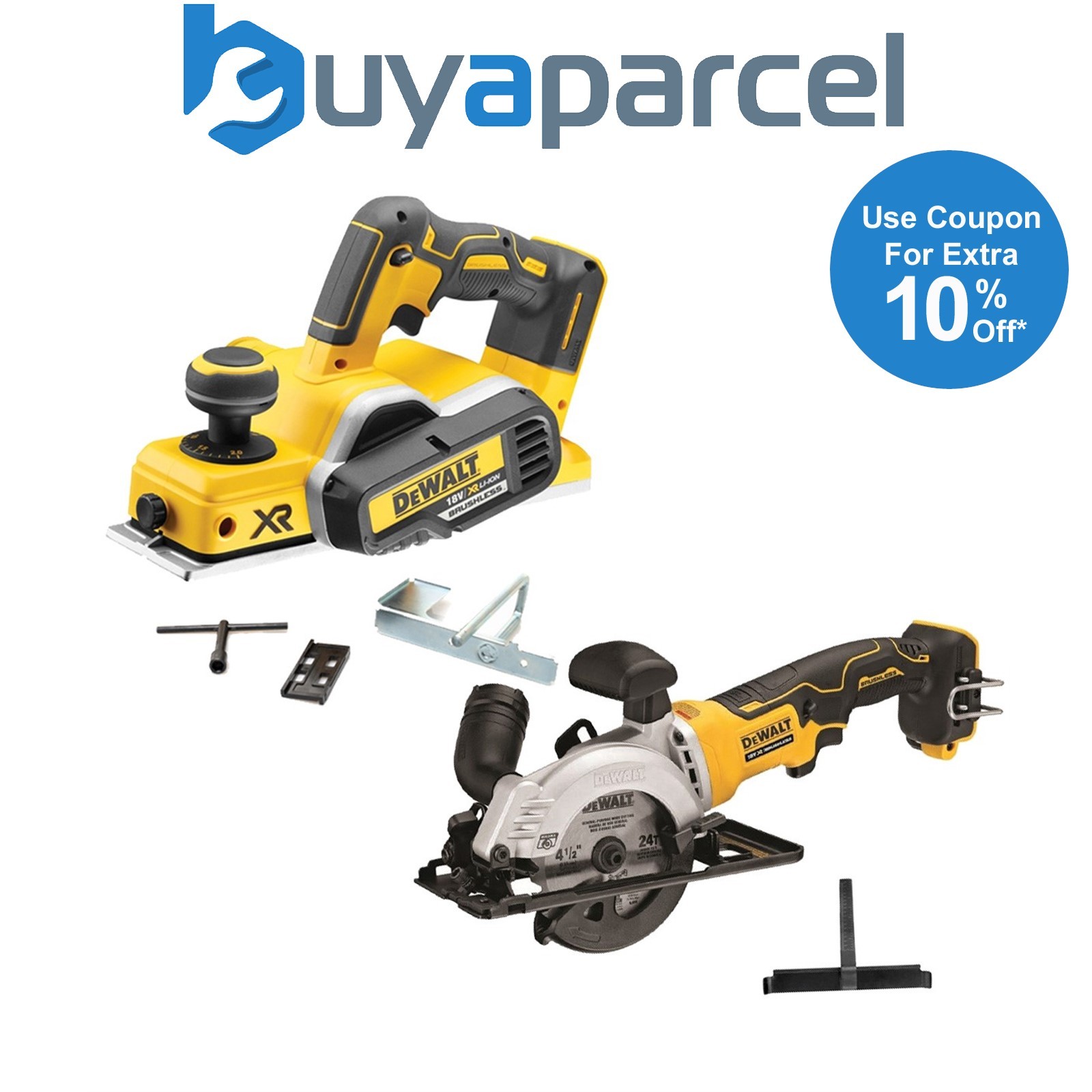 Dewalt DCP580N 18v XR Cordless Brushless Planer & Fence & DCS571N Circular Saw