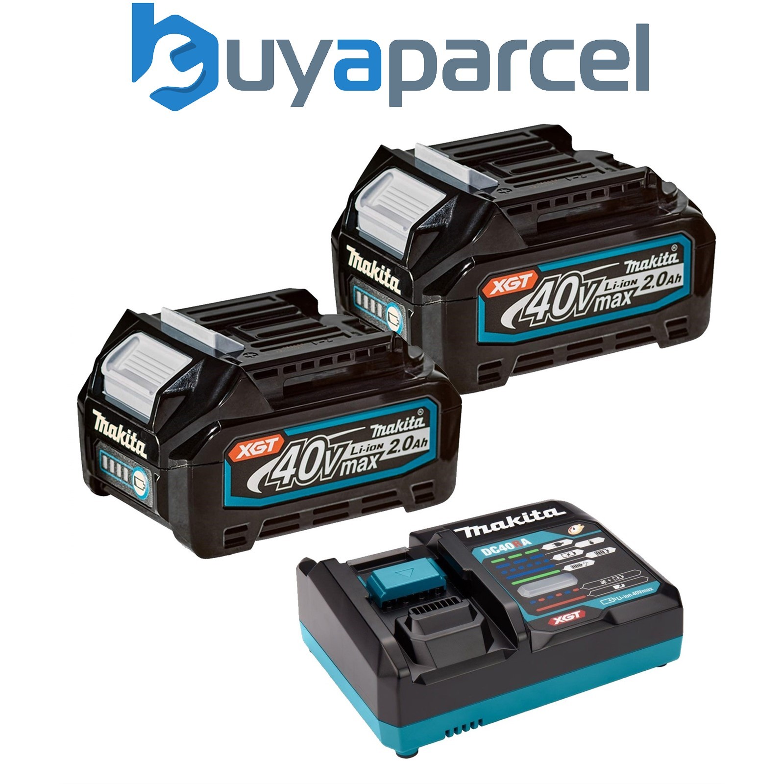 Makita BL4020 X 2 40V Max XGT 2.0ah Battery + DC40RA Rapid Fast Charger Pack