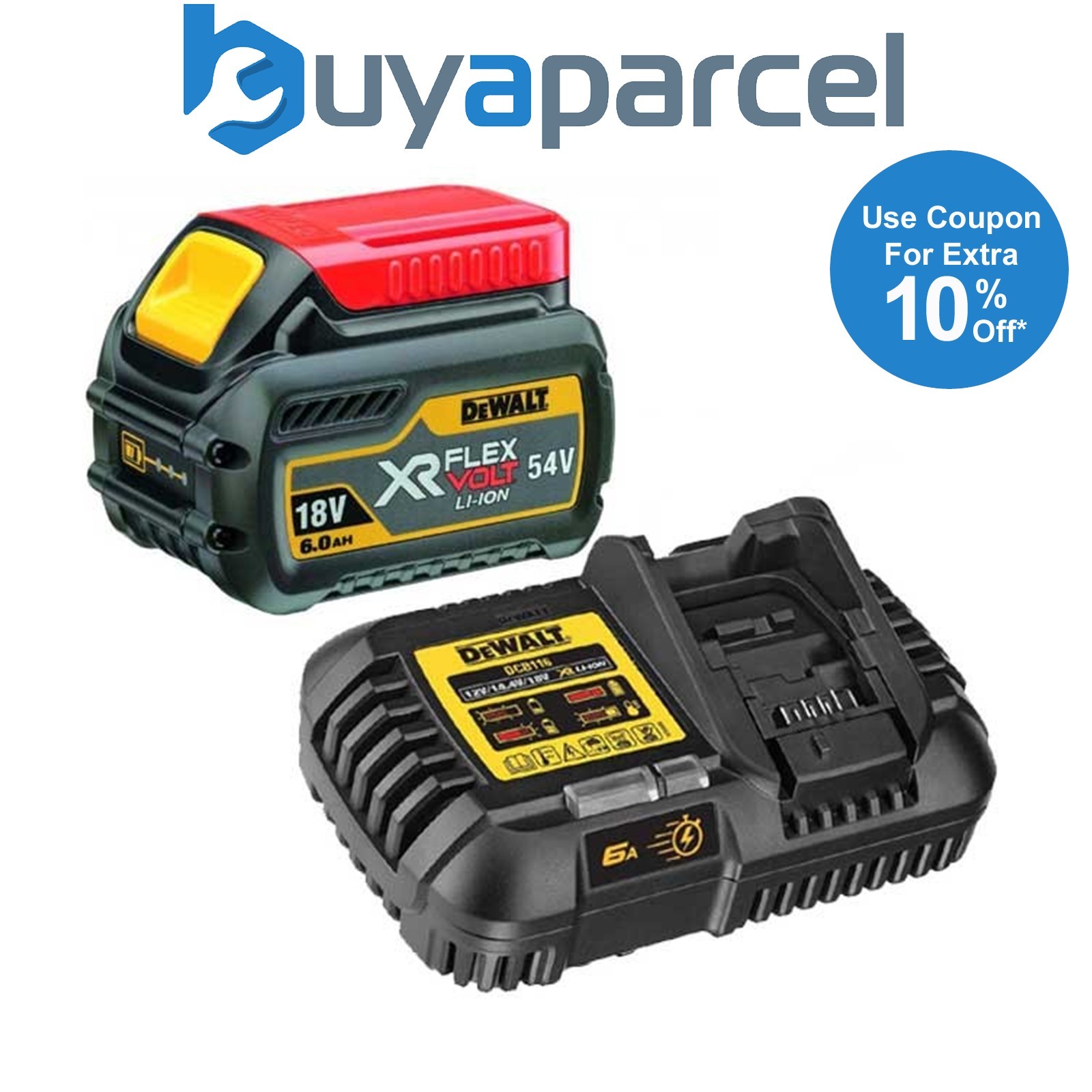 Dewalt DCB546 18v / 54v XR Flexvolt 6.0ah Battery + DCB116 Fast Charger