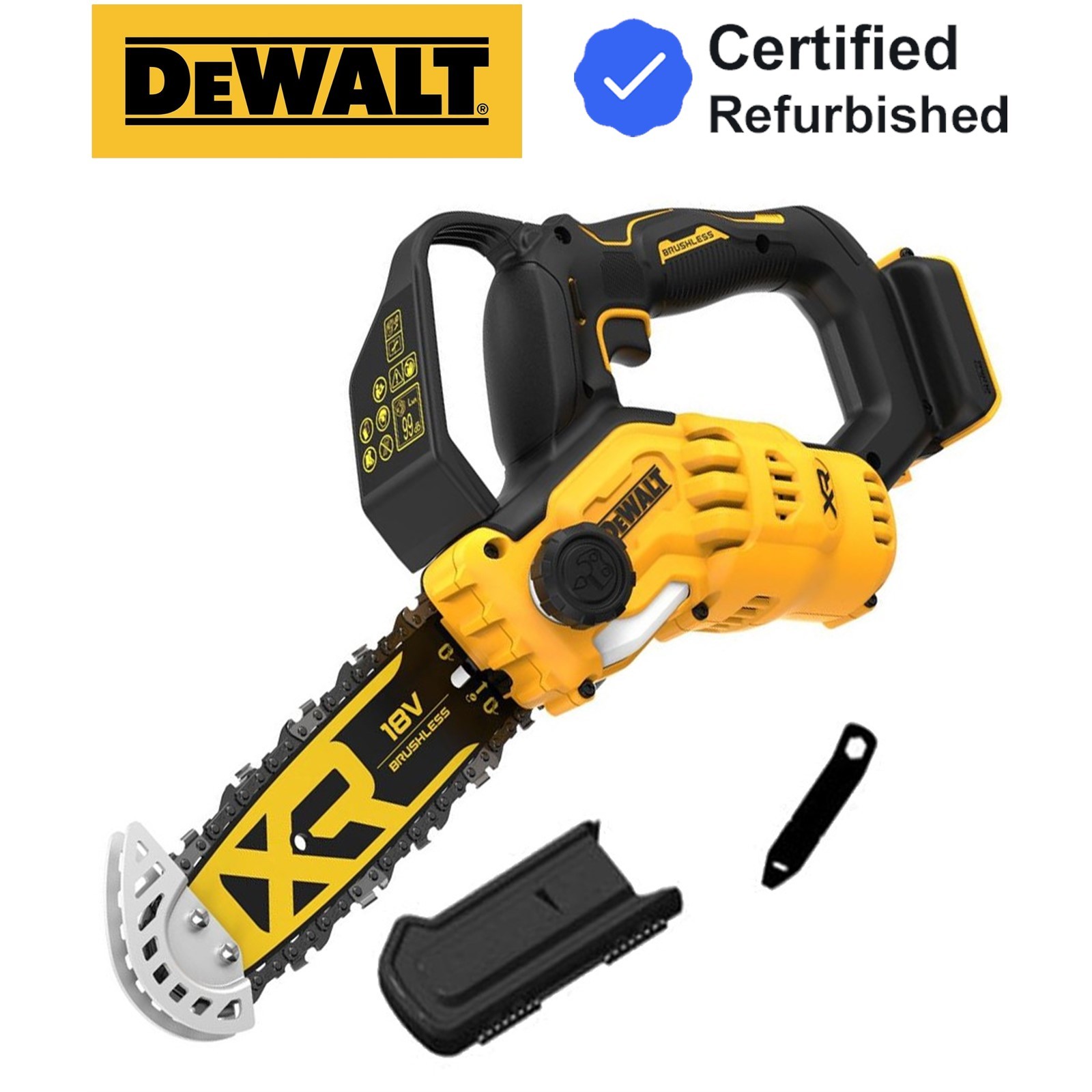 Dewalt 18v 20cm Cordless Brushless Pruning Saw One Handed Chainsaw DCMPS520N