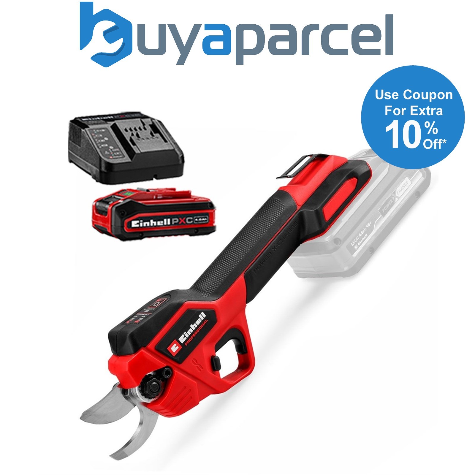 Einhell Professional 18v PXC Cordless Pruning Shears GP-LS 18/28 + 4AH Kit