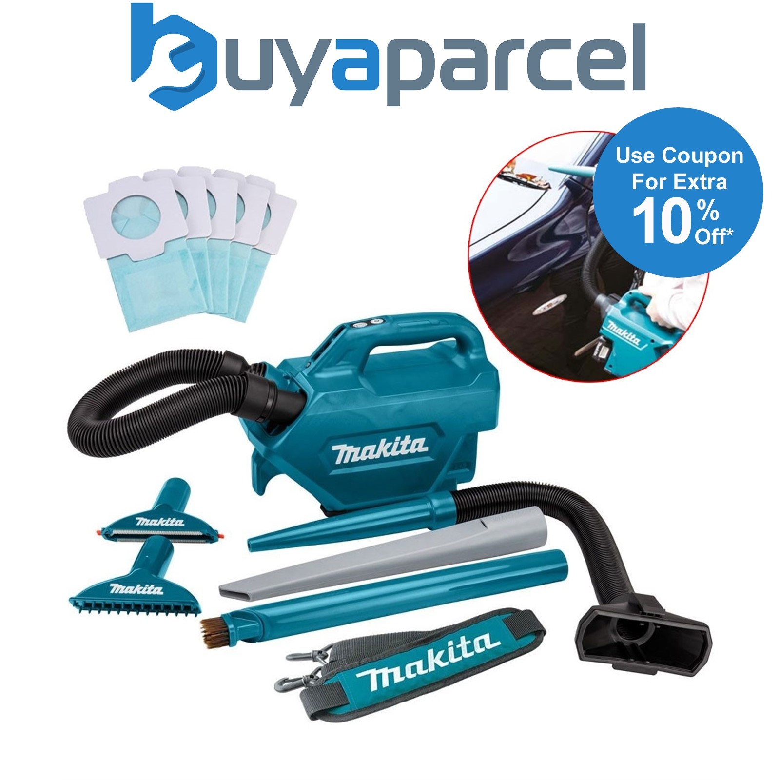 Makita DCL184Z 18v LXT Brushless Vacuum Cleaner Blower + Attachments + Nozzle